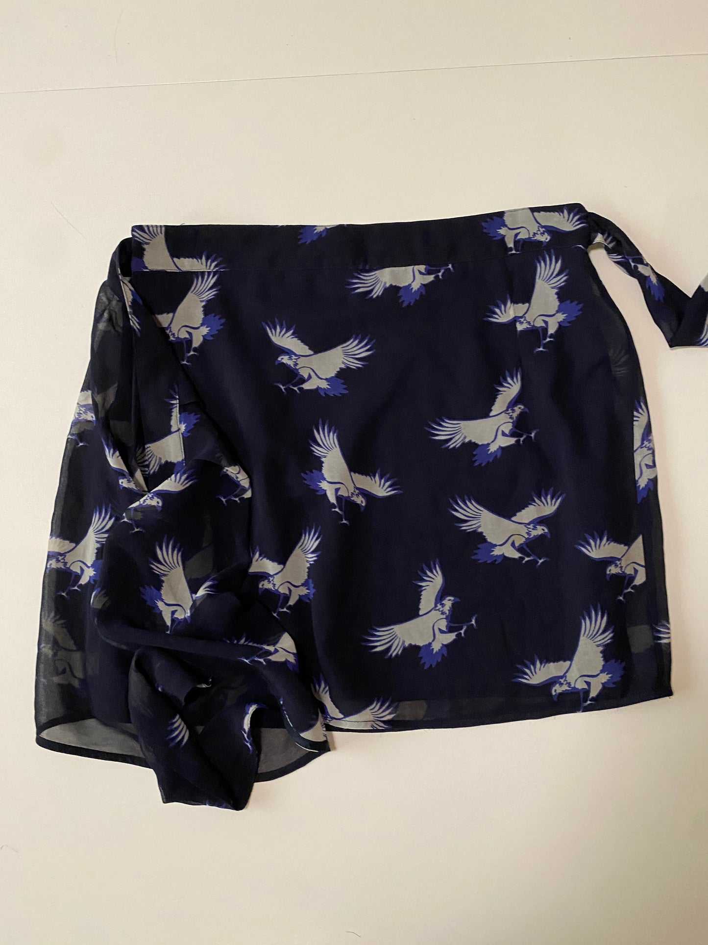 Mini falda azul estampada, Talla M, 28, Mujer