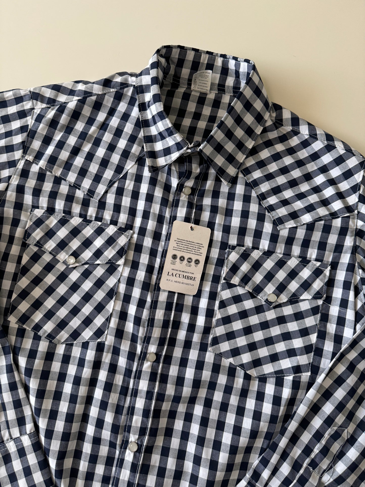 Camisa vaquera de cuadros, Talla 36, S, Hombre