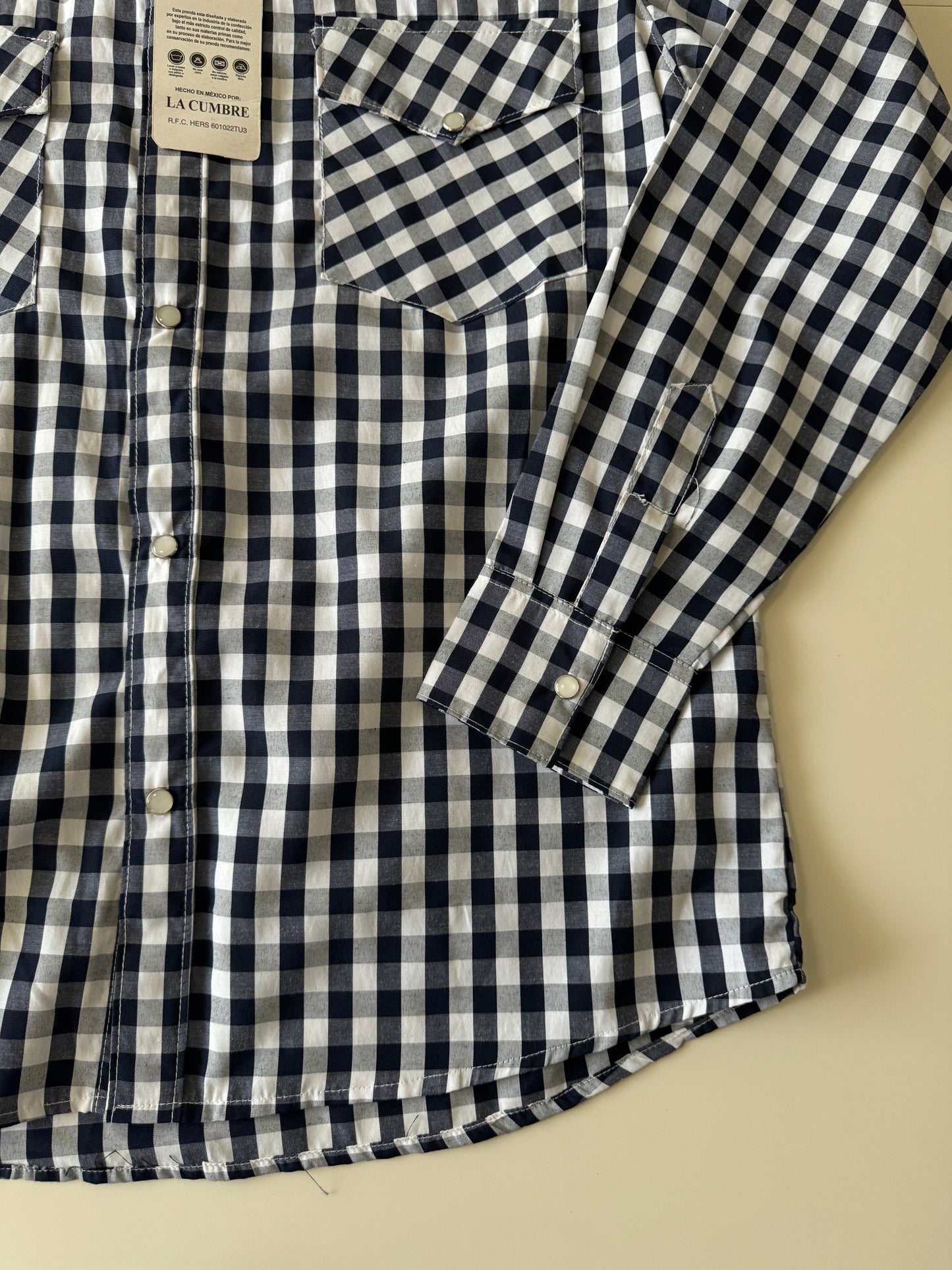 Camisa vaquera de cuadros, Talla 36, S, Hombre