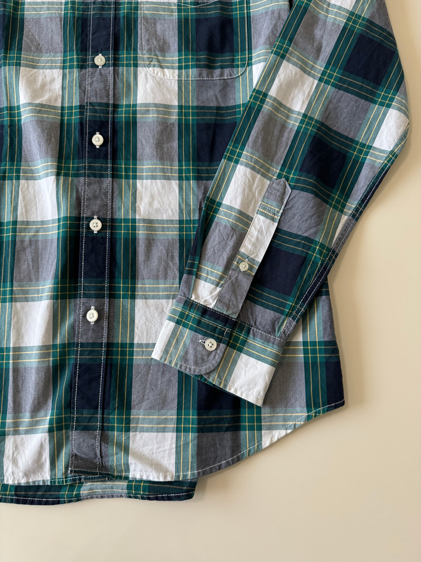 Camisa cuadros verde, Talla M, Slim Fit, Hombre