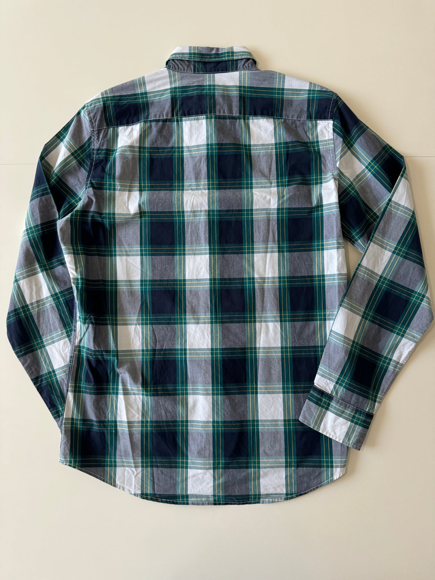 Camisa cuadros verde, Talla M, Slim Fit, Hombre