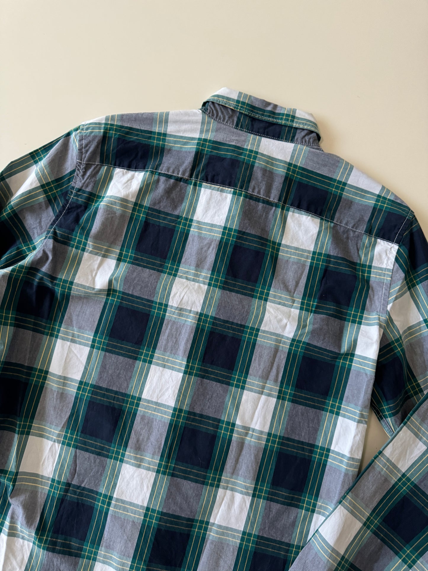 Camisa cuadros verde, Talla M, Slim Fit, Hombre