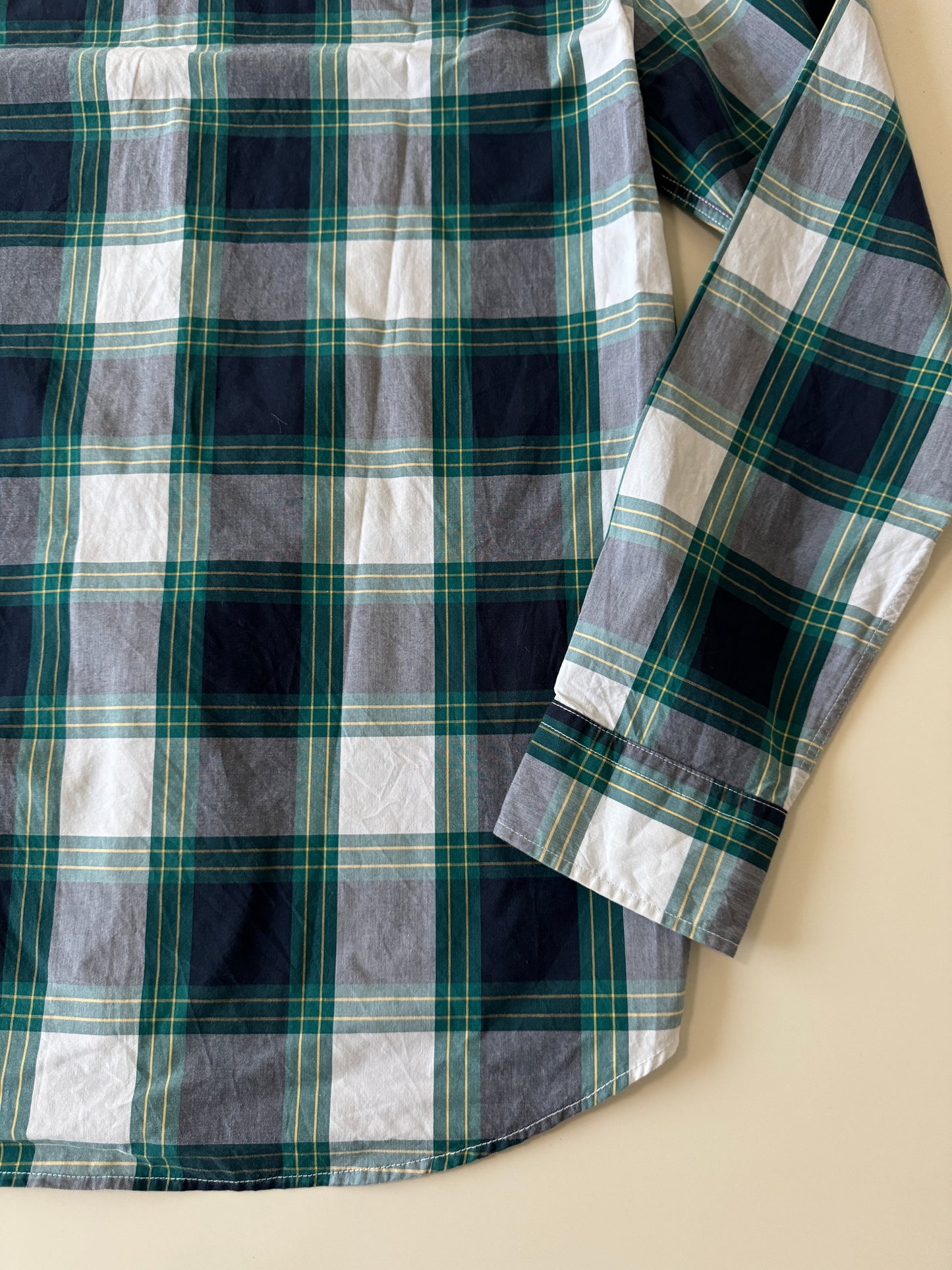 Camisa cuadros verde, Talla M, Slim Fit, Hombre