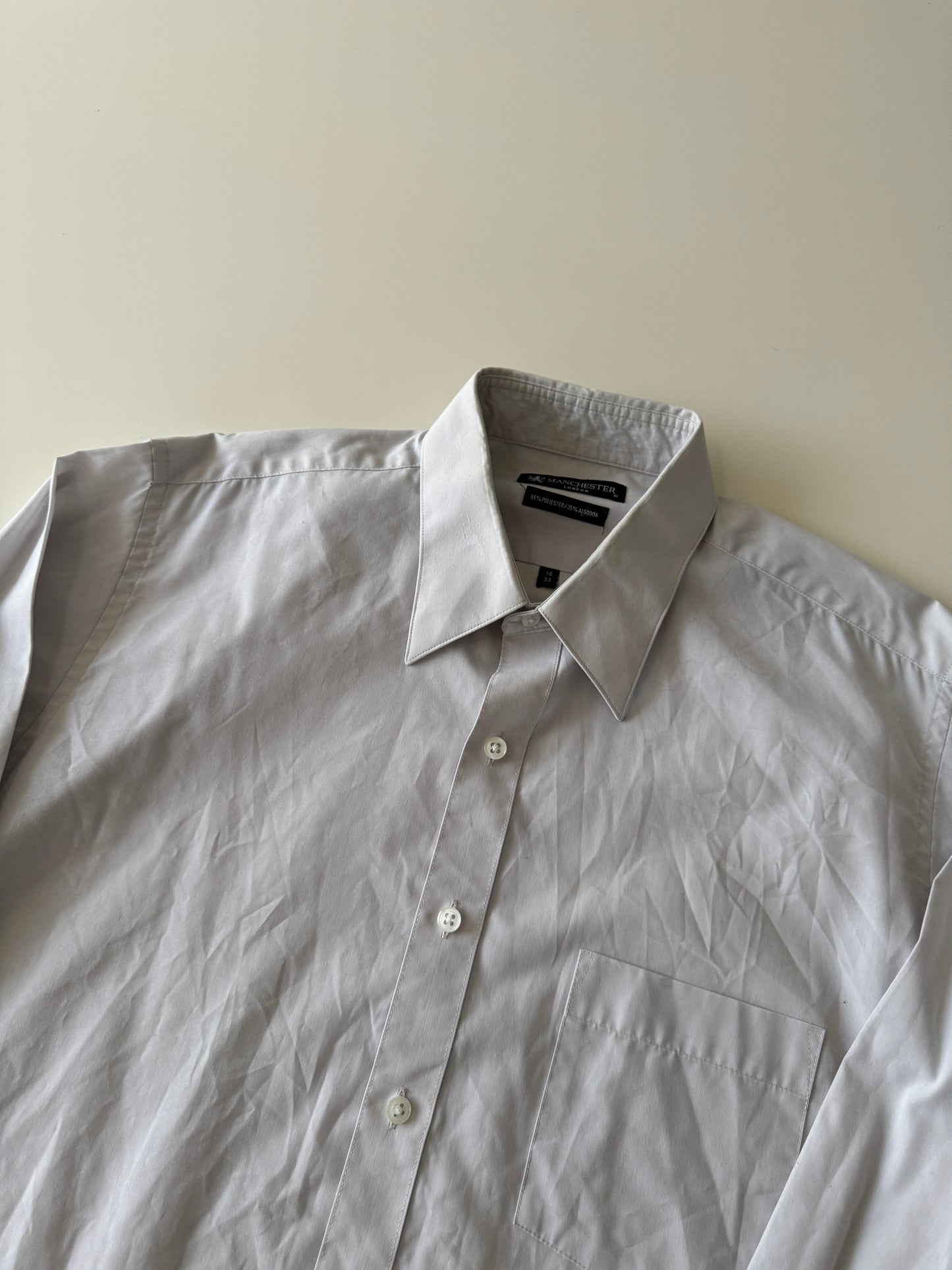 Camisa gris claro, Talla Cuello 18, Manga 33, Talla M, Hombre