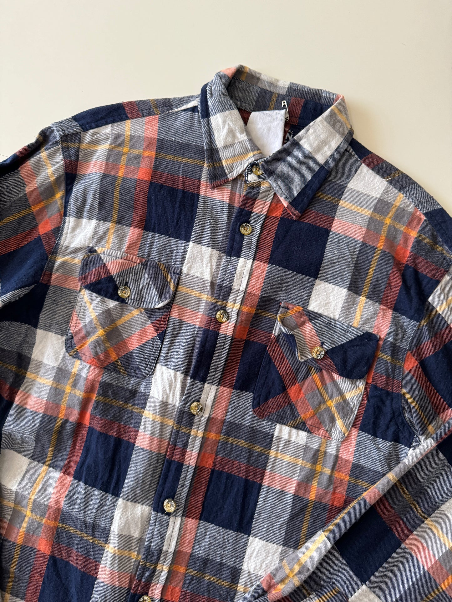 Camisa de franela de cuadros, Talla XL, Hombre