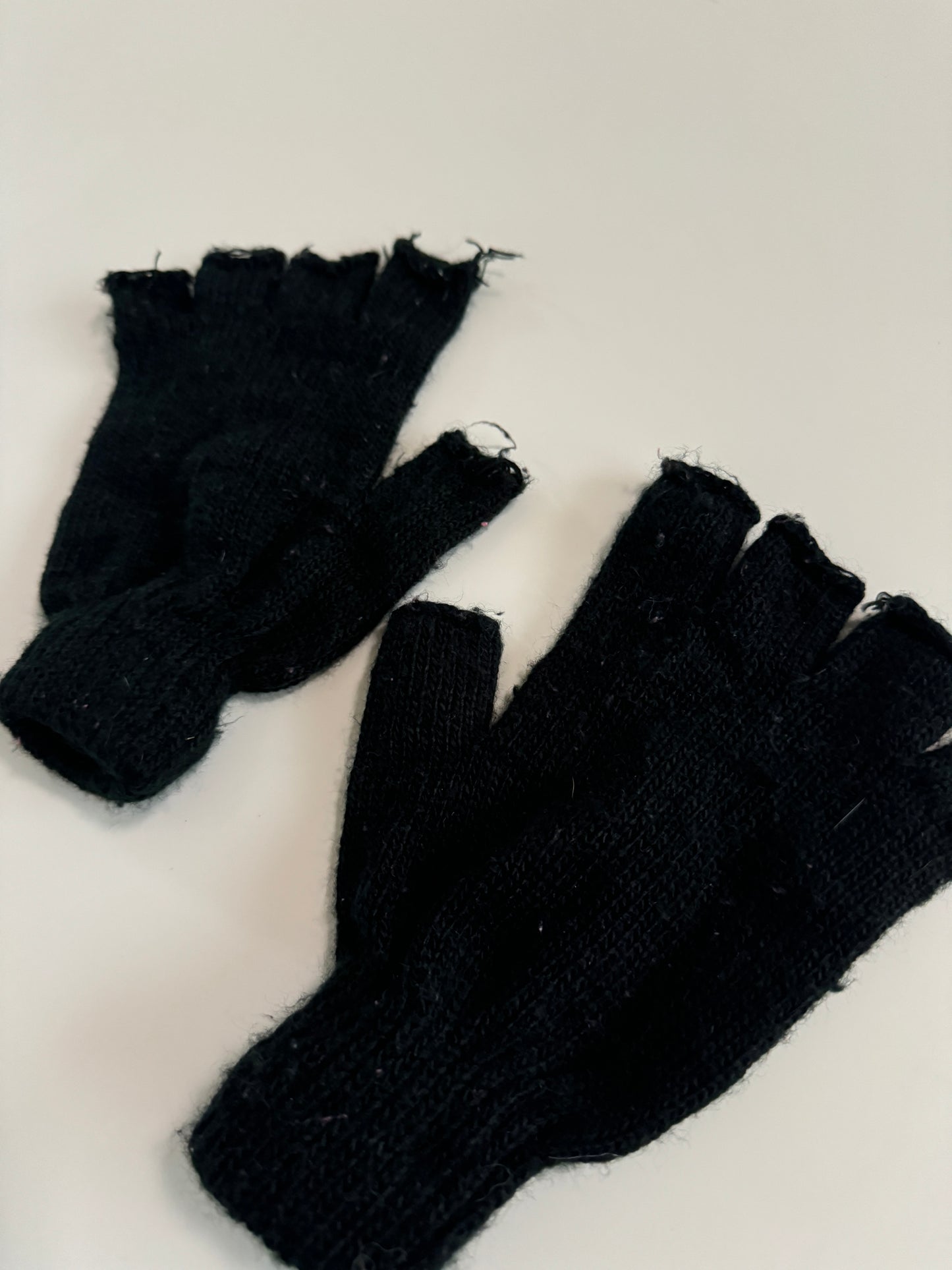 Guantes negros con dedos recortados, Unitalla, Unisex