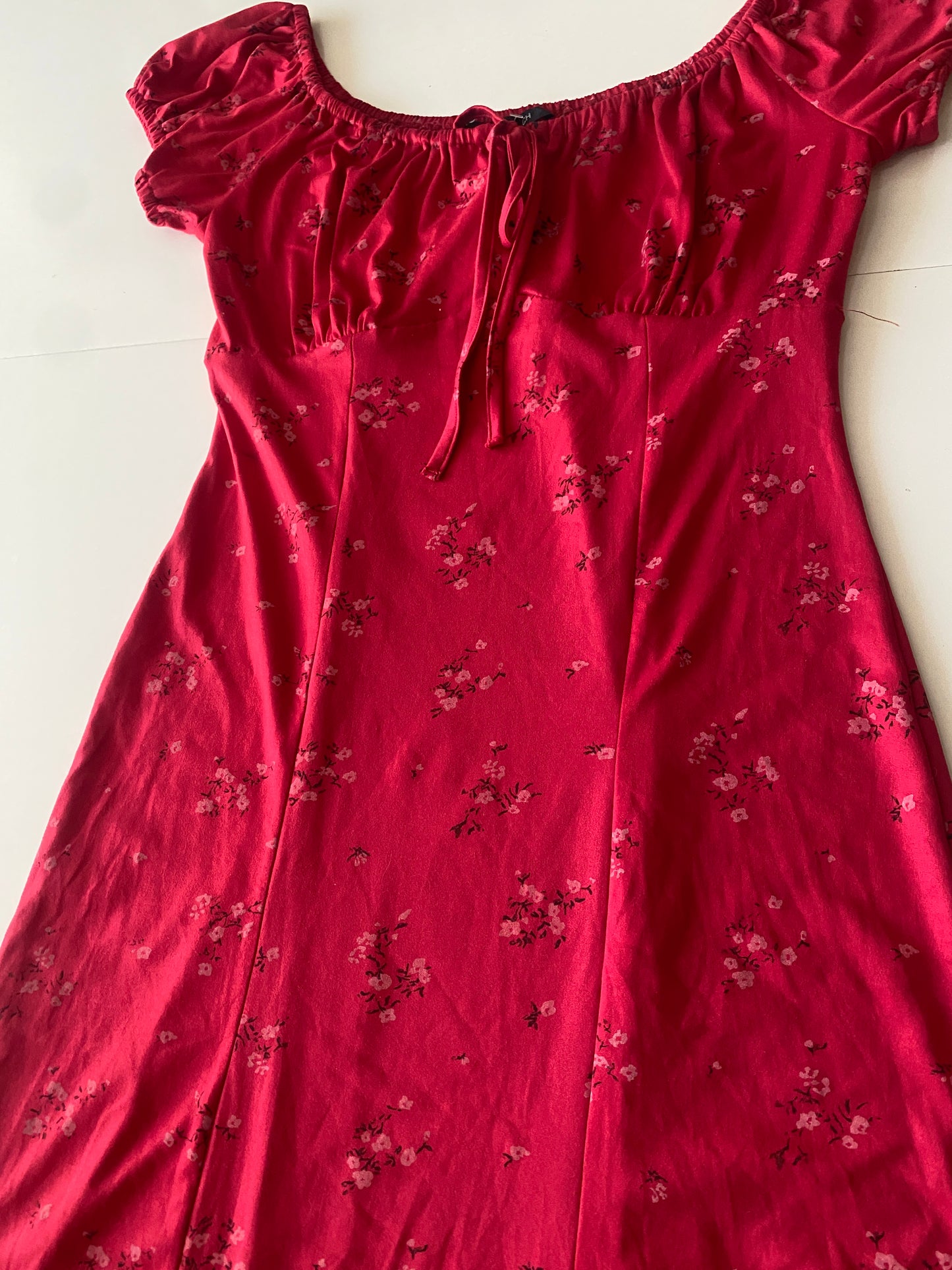 Vestido rojo campesino, Talla S, Mujer