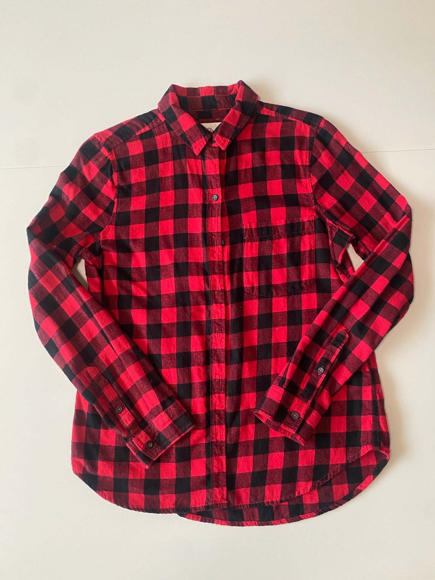 Camisa franela a cuadros, Talla S, Mujer