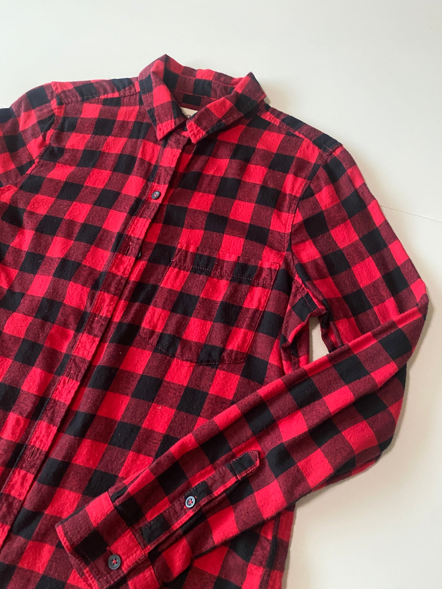 Camisa franela a cuadros, Talla S, Mujer