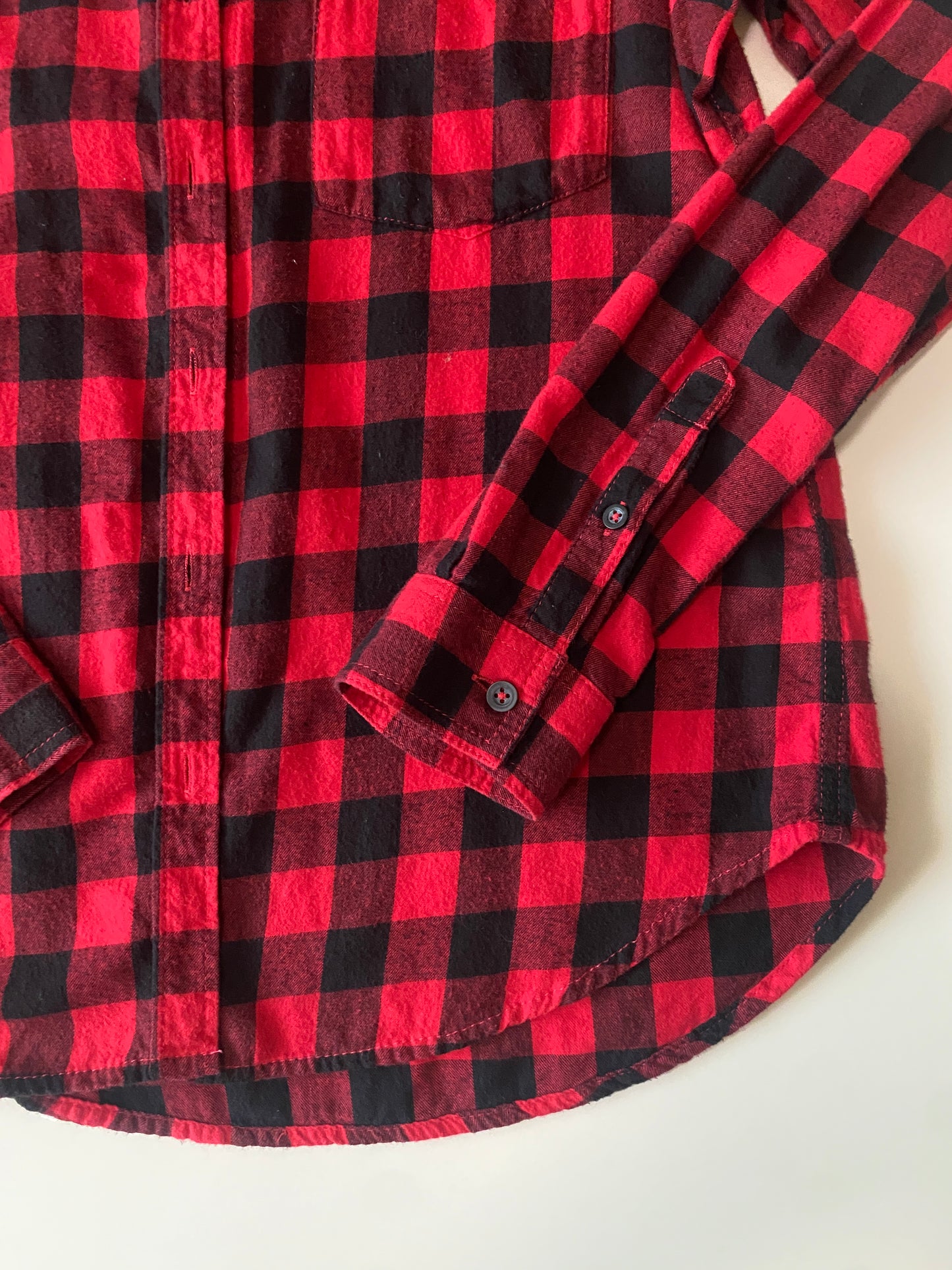 Camisa franela a cuadros, Talla S, Mujer