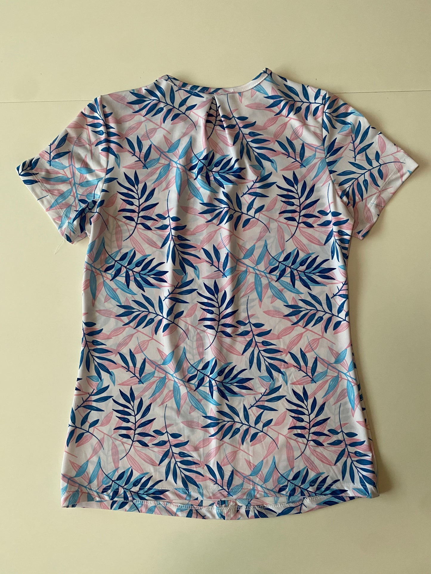 Blusa manga corta estampada, Talla S, Mujer