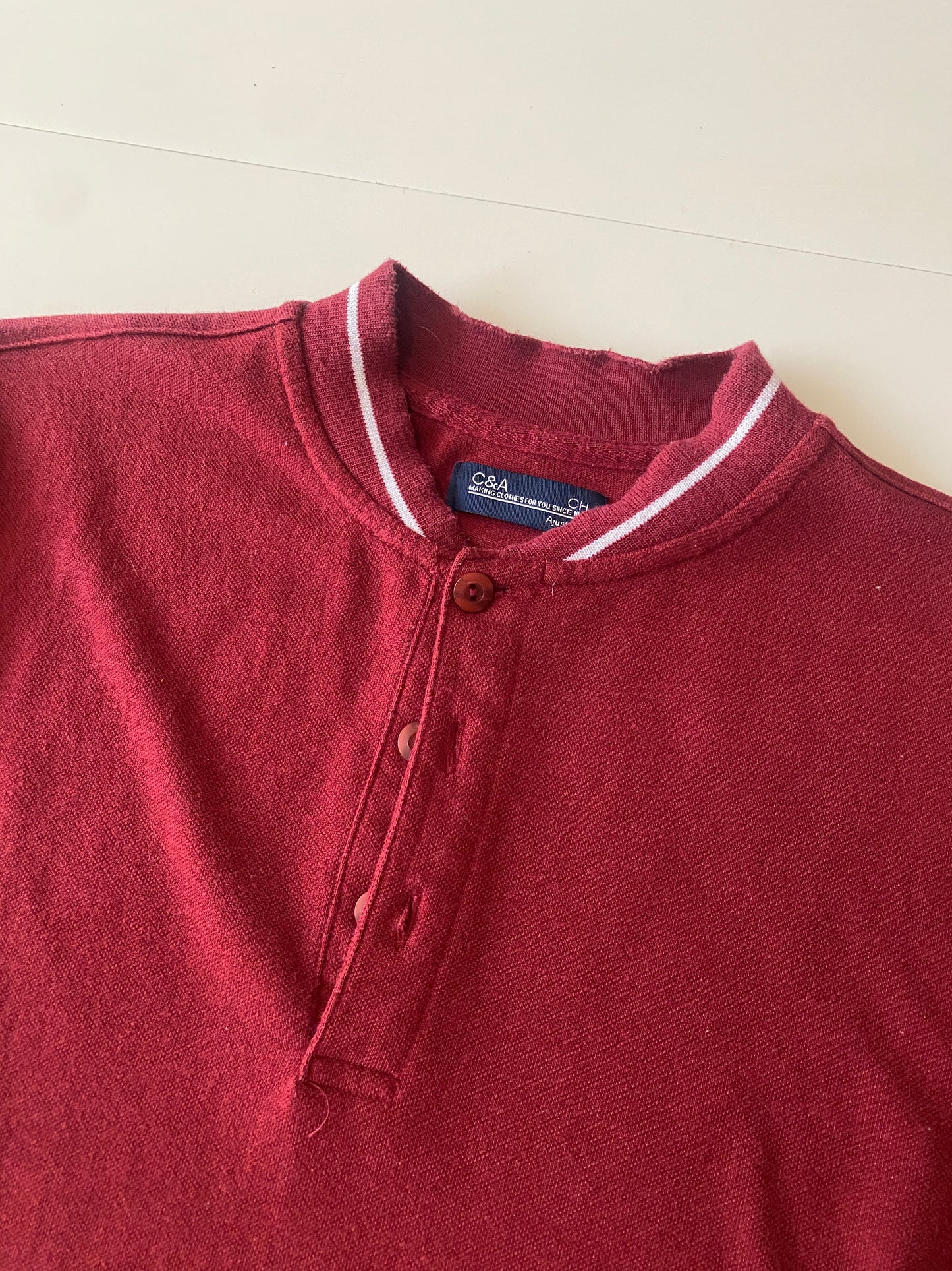 Camisa polo guinda, Talla S, Hombre
