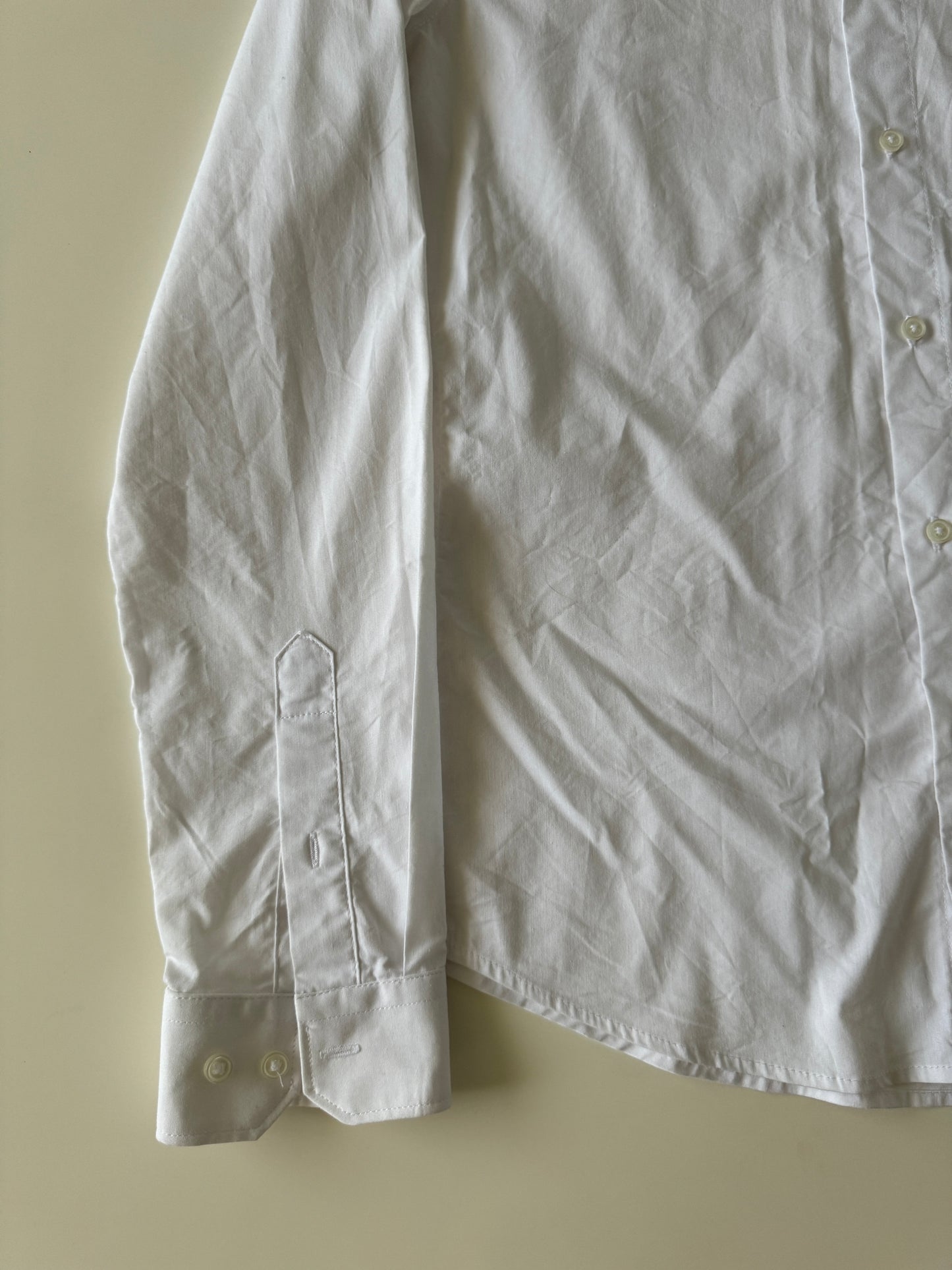 Camisa blanca de vestir, Talla S, Skinny Fit, Hombre