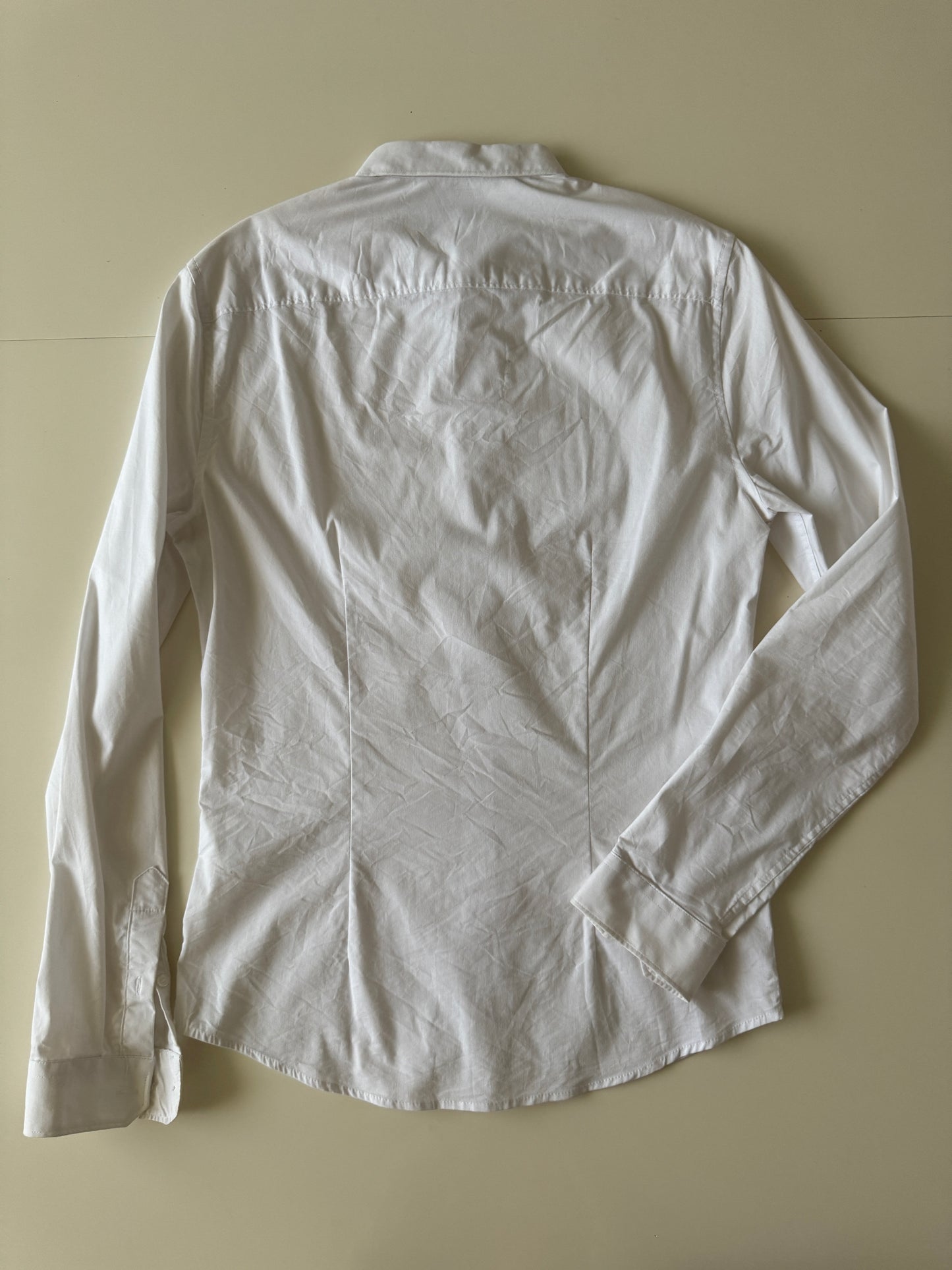 Camisa blanca de vestir, Talla S, Skinny Fit, Hombre