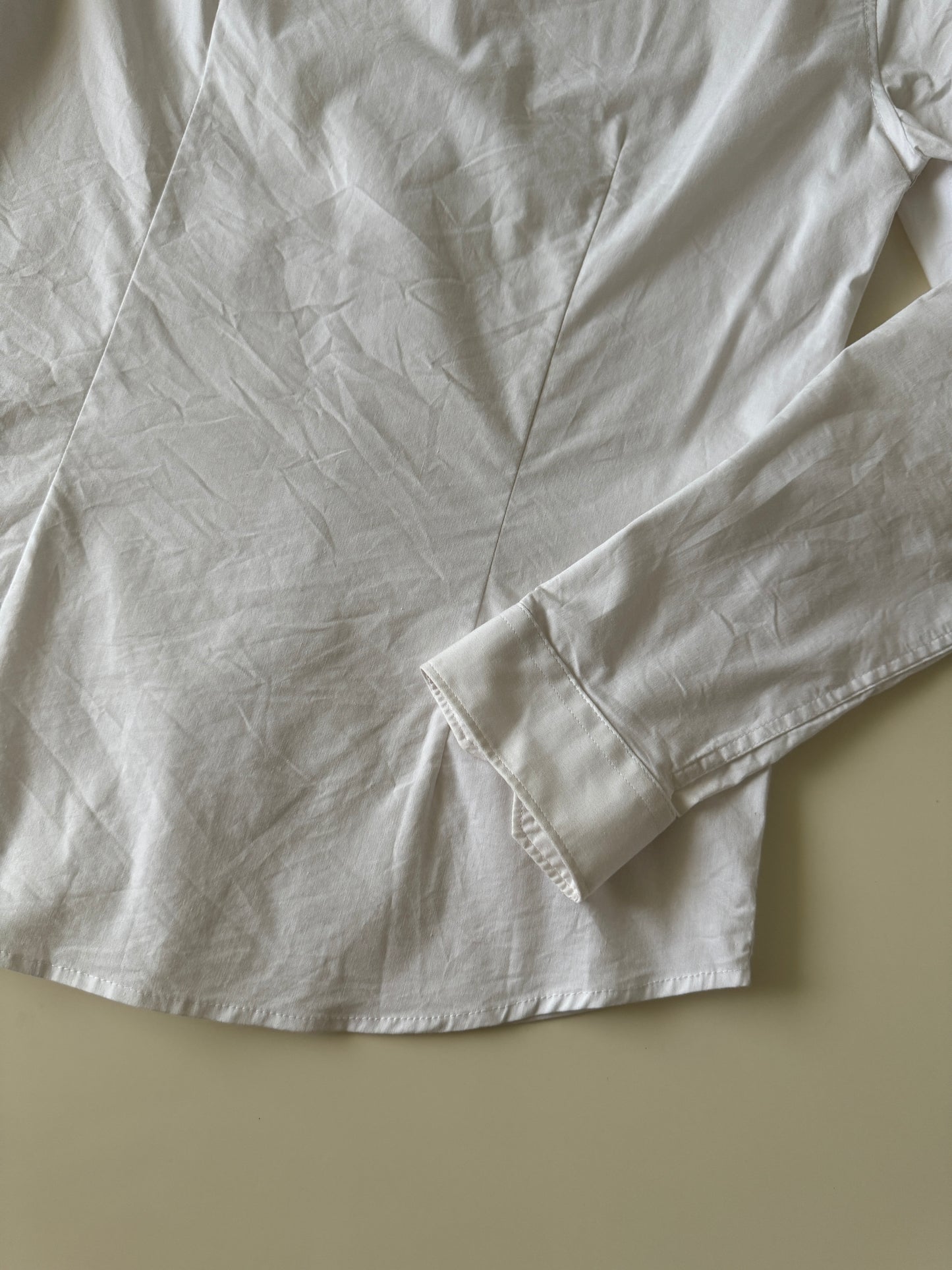 Camisa blanca de vestir, Talla S, Skinny Fit, Hombre