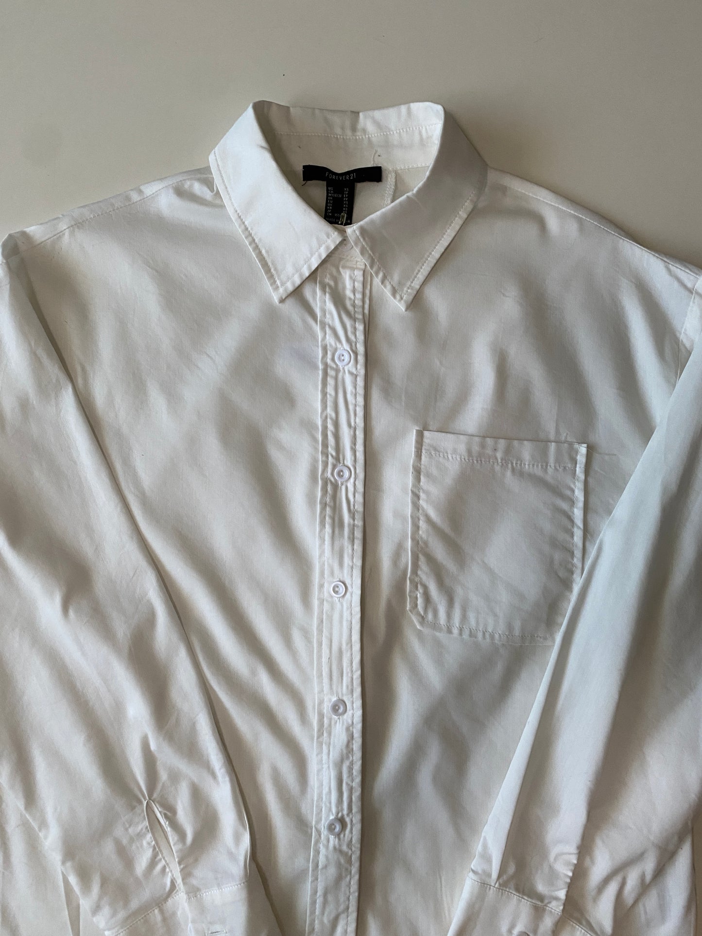 Camisa blanca de vestir, Talla XS, Mujer