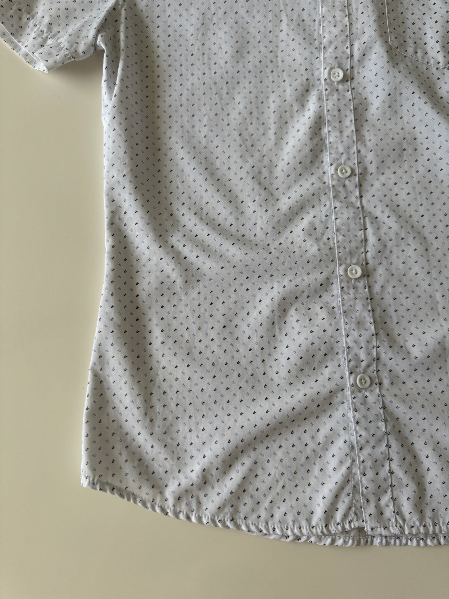Camisa manga corta estampada, Talla S, Slim Fit, Hombre