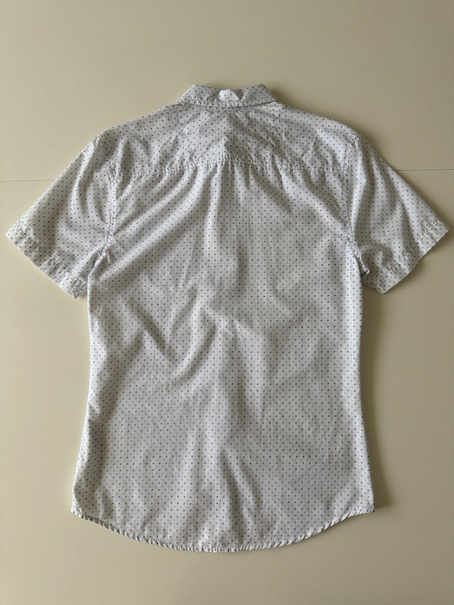 Camisa manga corta estampada, Talla S, Slim Fit, Hombre