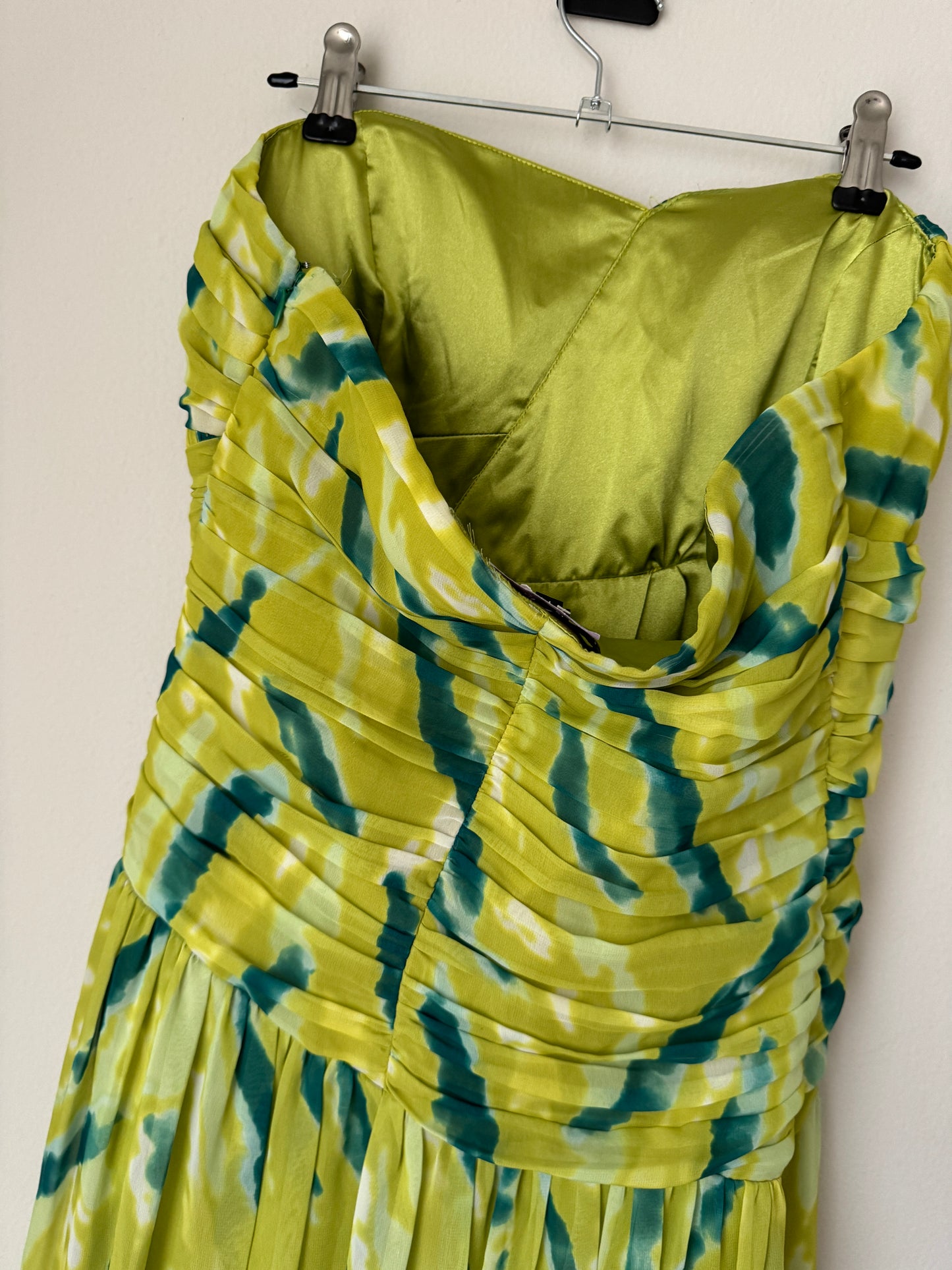 Vestido strapless estampado, Talla 7, M, Mujer