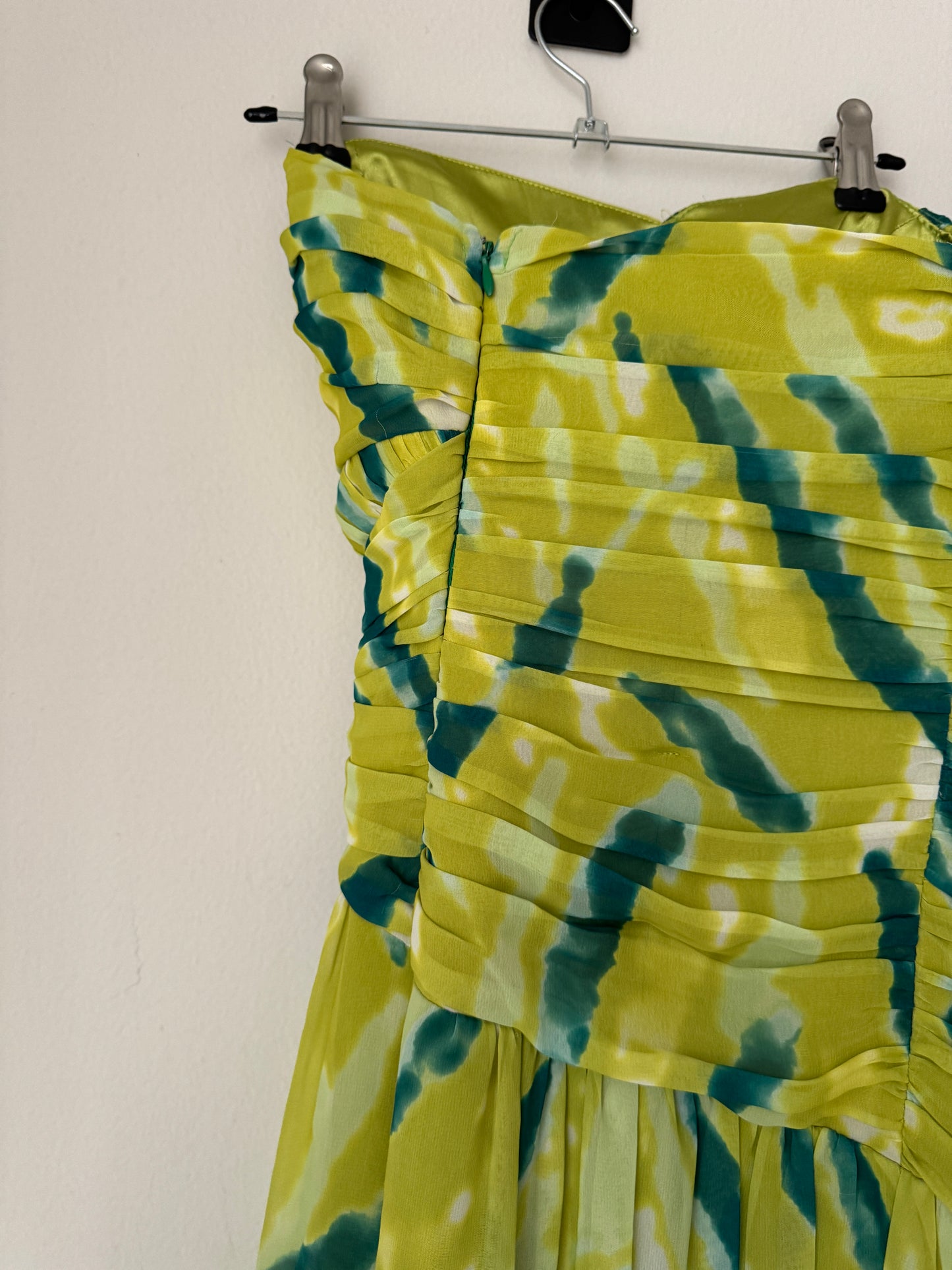 Vestido strapless estampado, Talla 7, M, Mujer