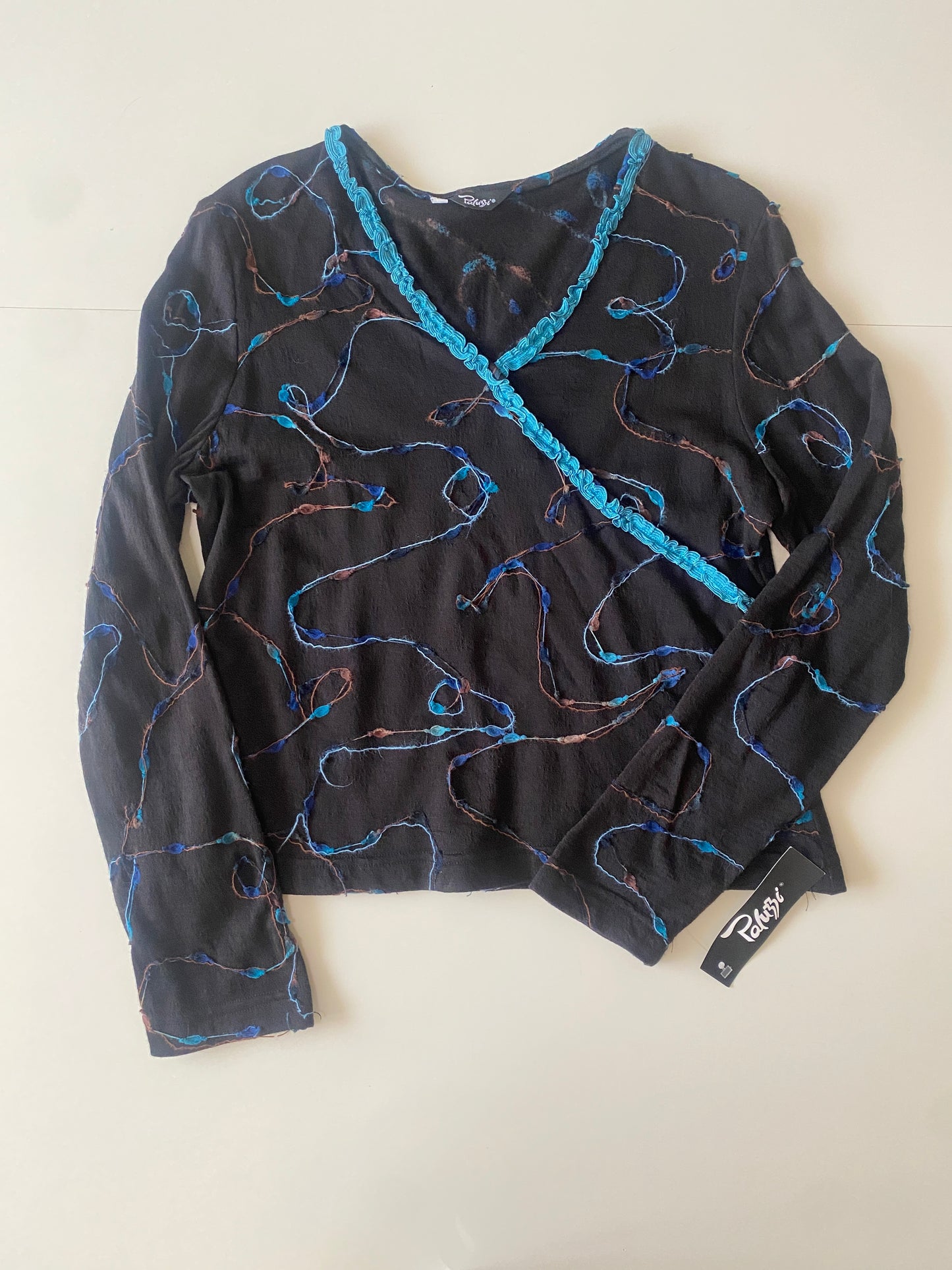 Blusa manga larga café, Talla M, Mujer