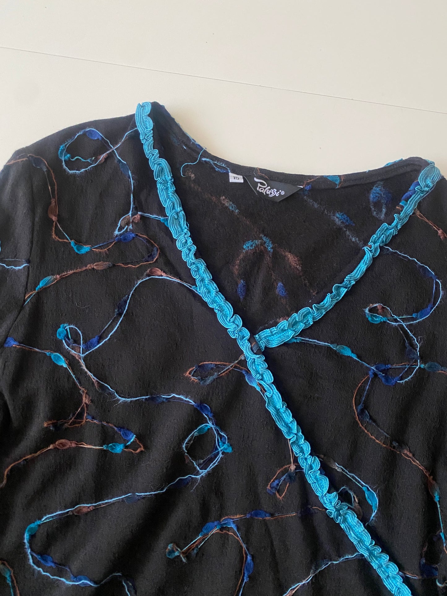 Blusa manga larga café, Talla M, Mujer