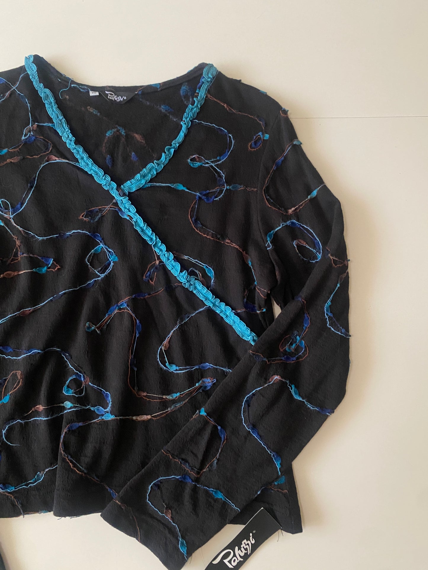 Blusa manga larga café, Talla M, Mujer