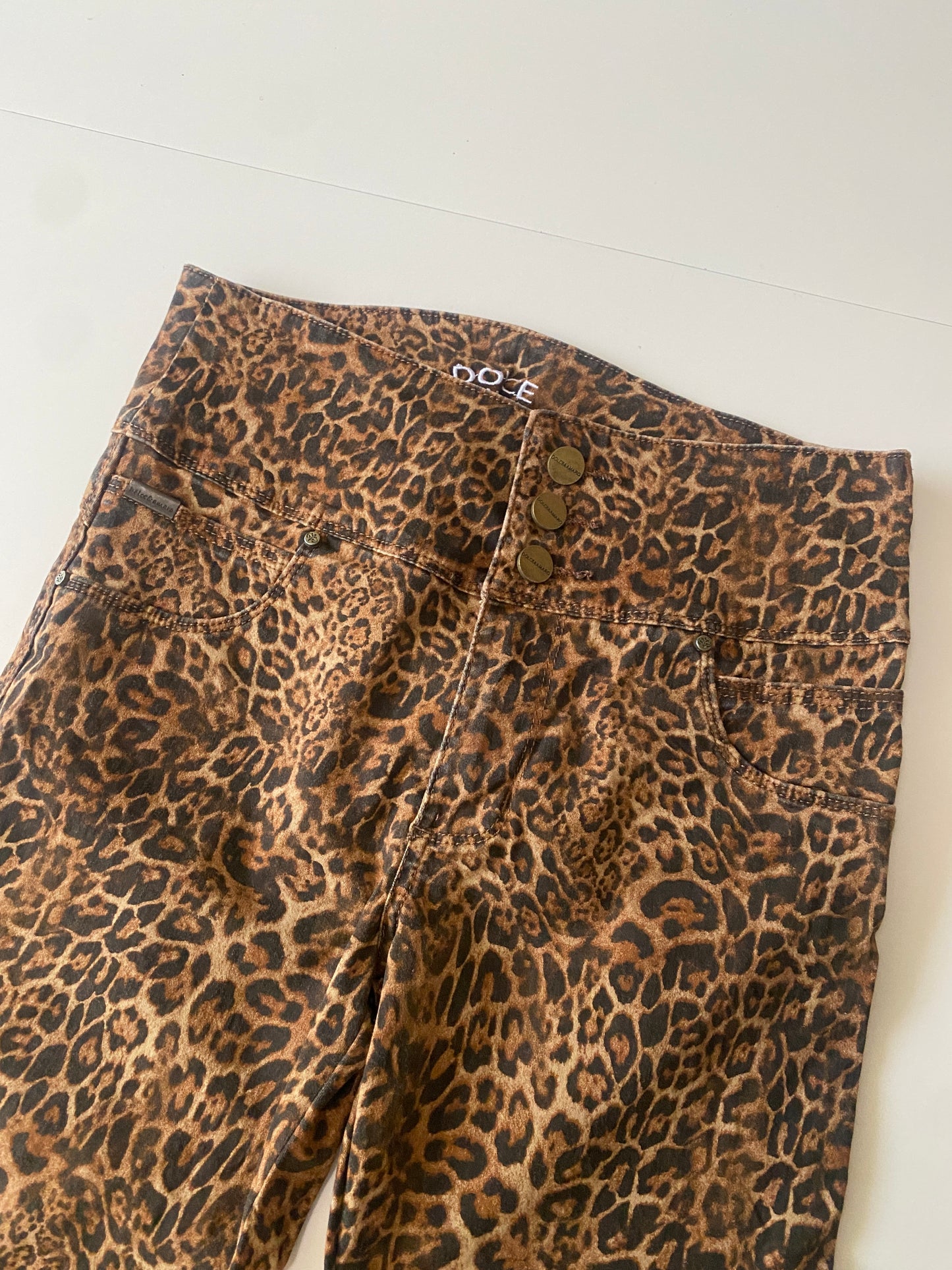 Jeggins animal print café, Talla 7, M, Mujer