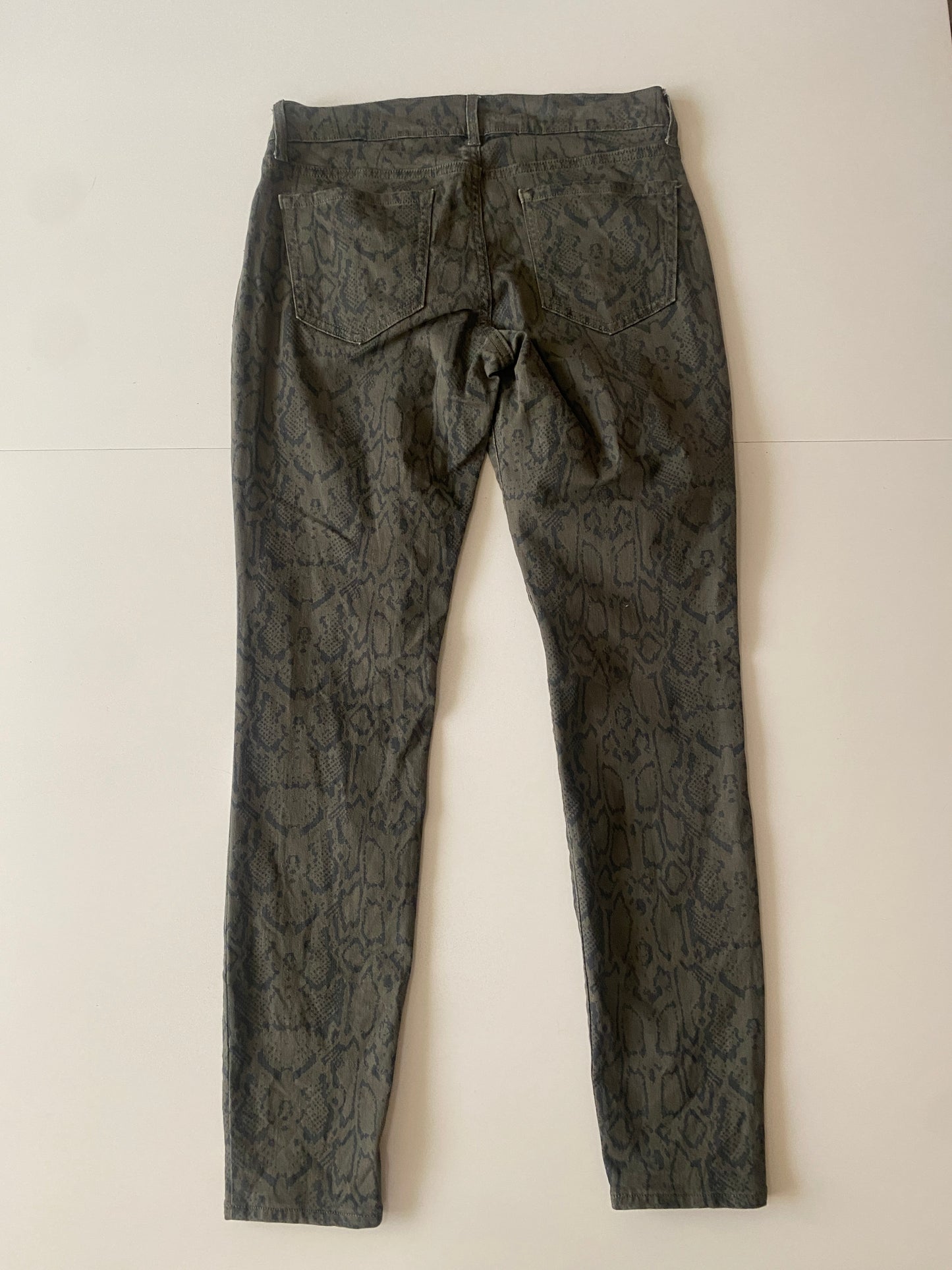 Pantalones estampados de animal print verde, Talla 8, M, Mujer