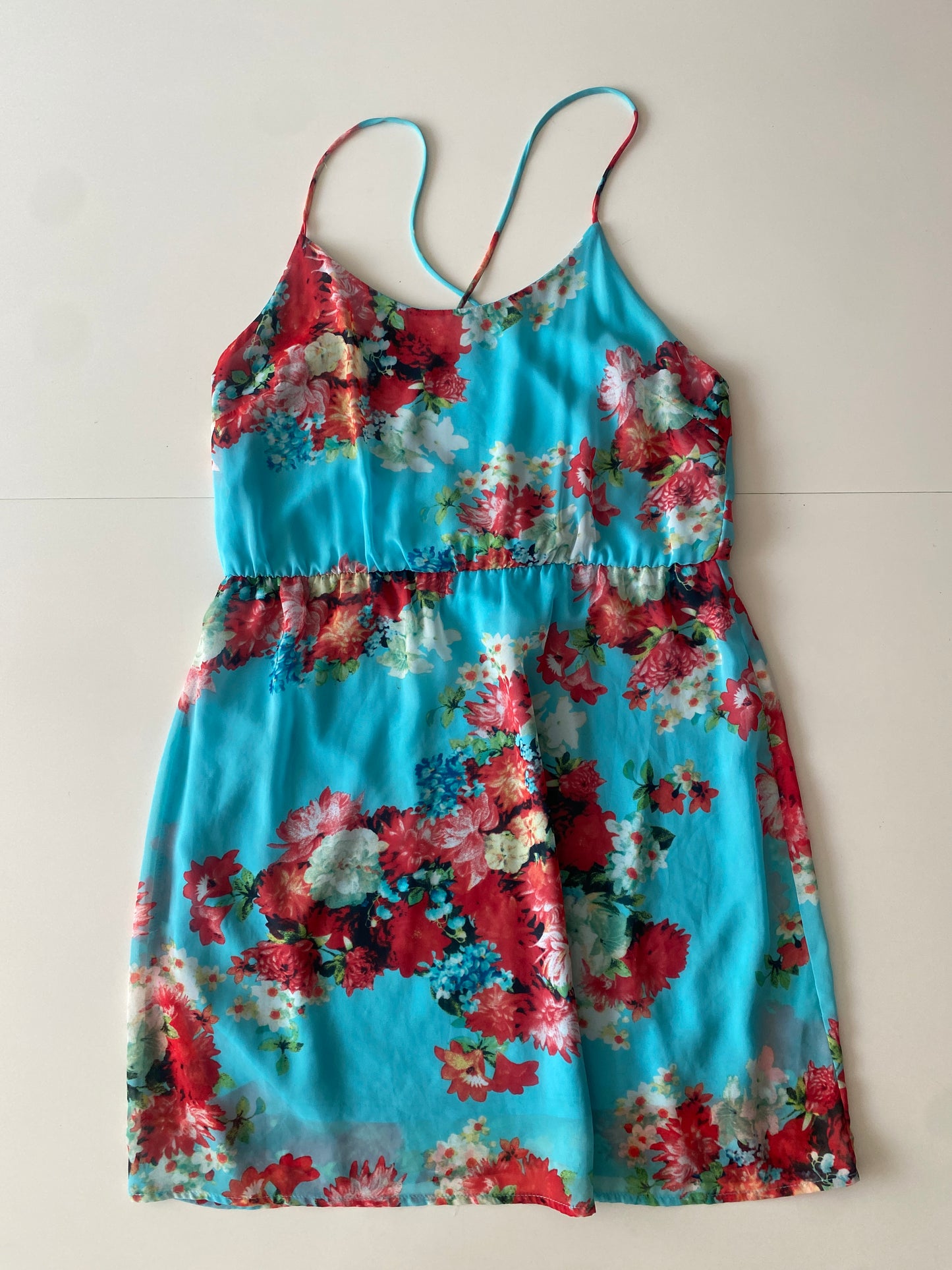 Vestido de tirantes estampado, Talla S/M, Mujer