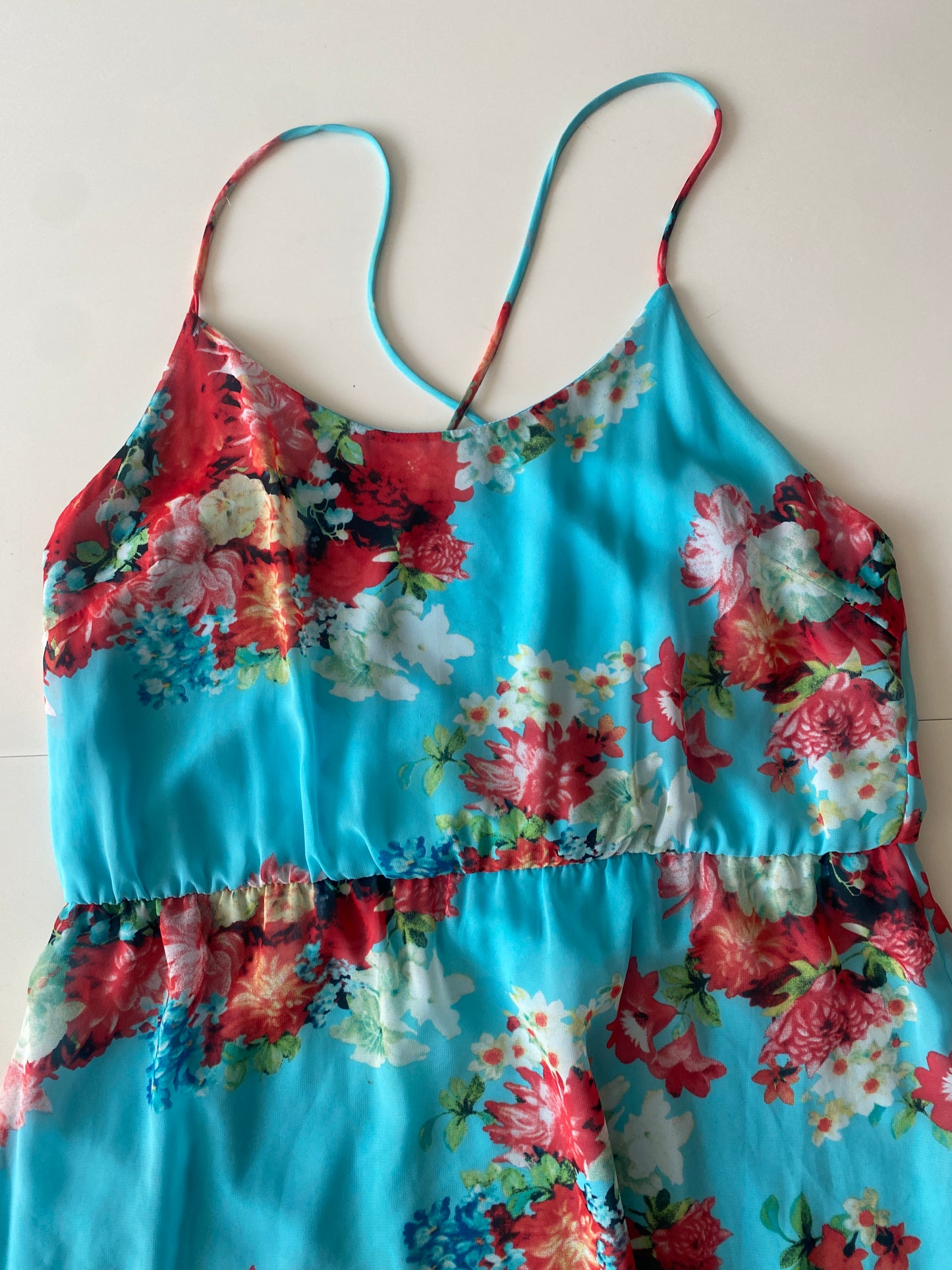 Vestido de tirantes estampado, Talla S/M, Mujer