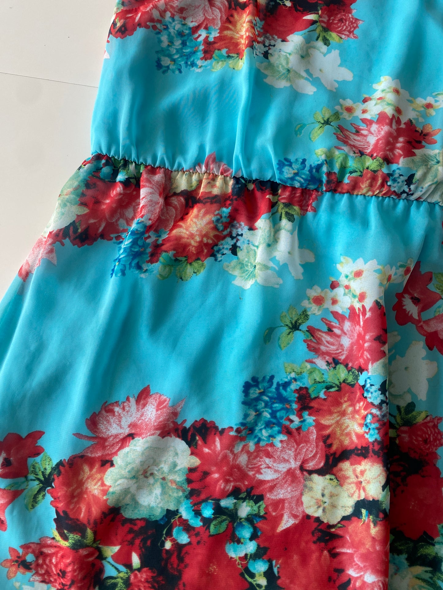 Vestido de tirantes estampado, Talla S/M, Mujer