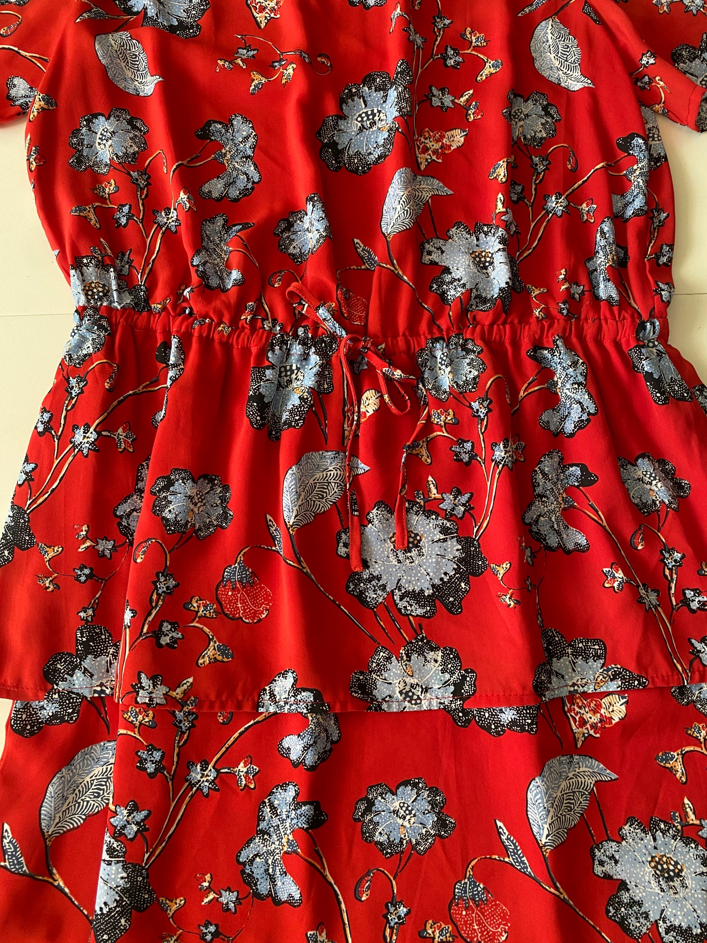 Vestido rojo estampado, Talla XL, Mujer