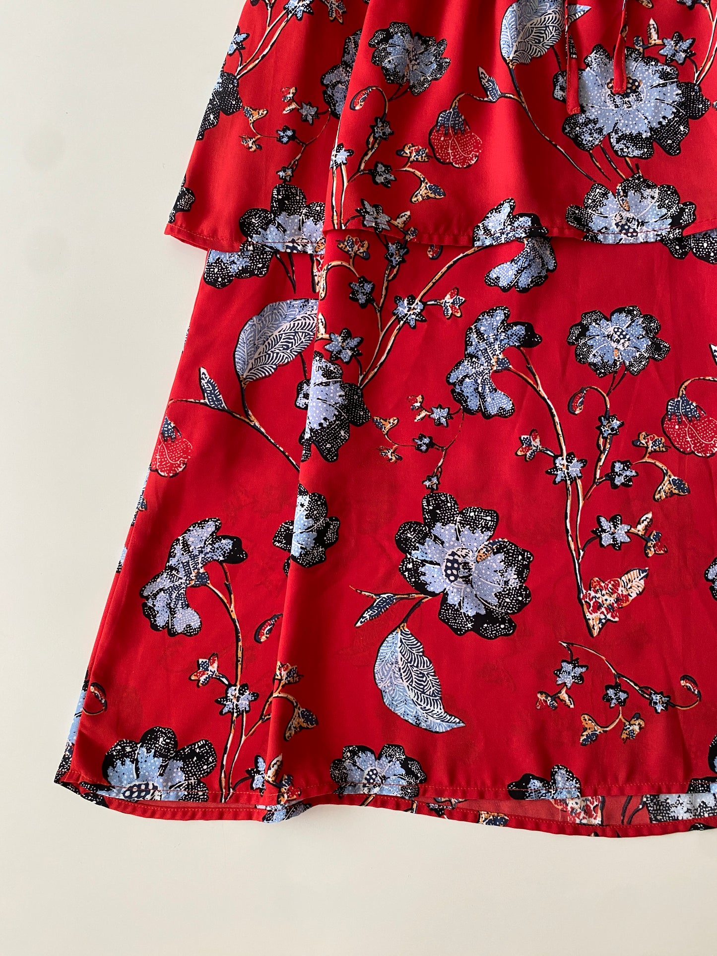 Vestido rojo estampado, Talla XL, Mujer