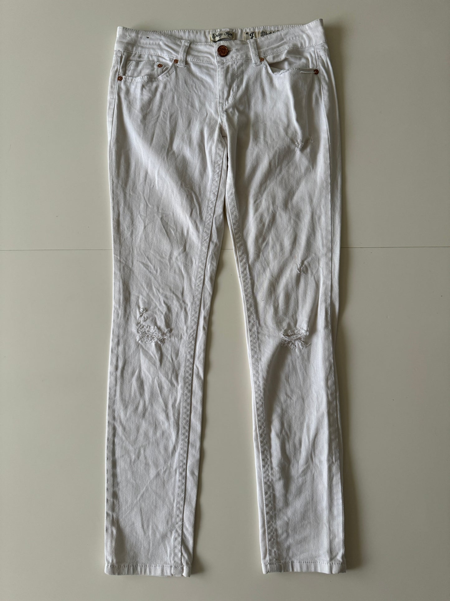 Jeans low rise blancos, Talla 7Mx, Mujer