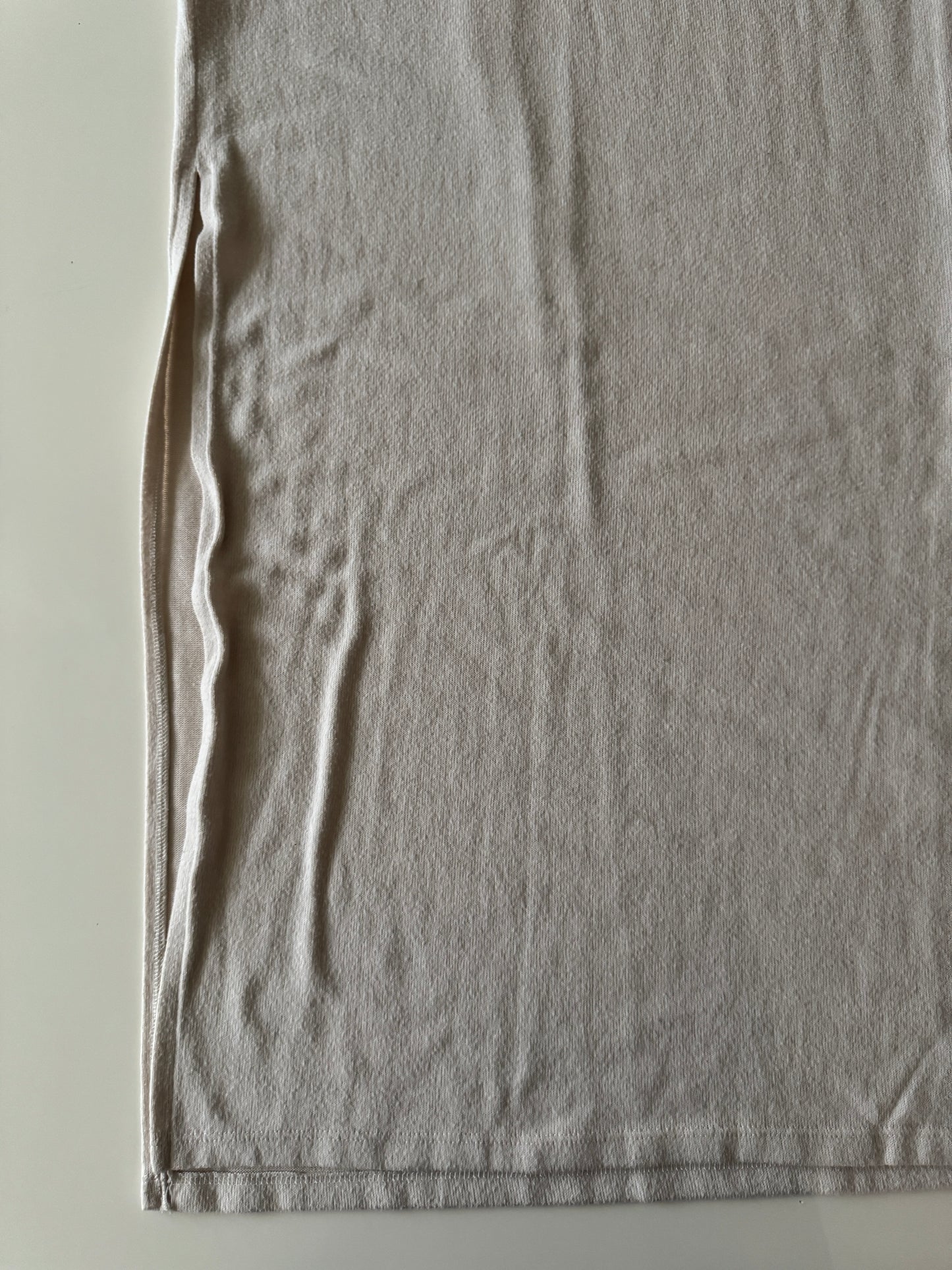 Vestido de punto beige, sin mangas, cuello alto, Talla M, 28Mx, Pull and Bear, Mujer