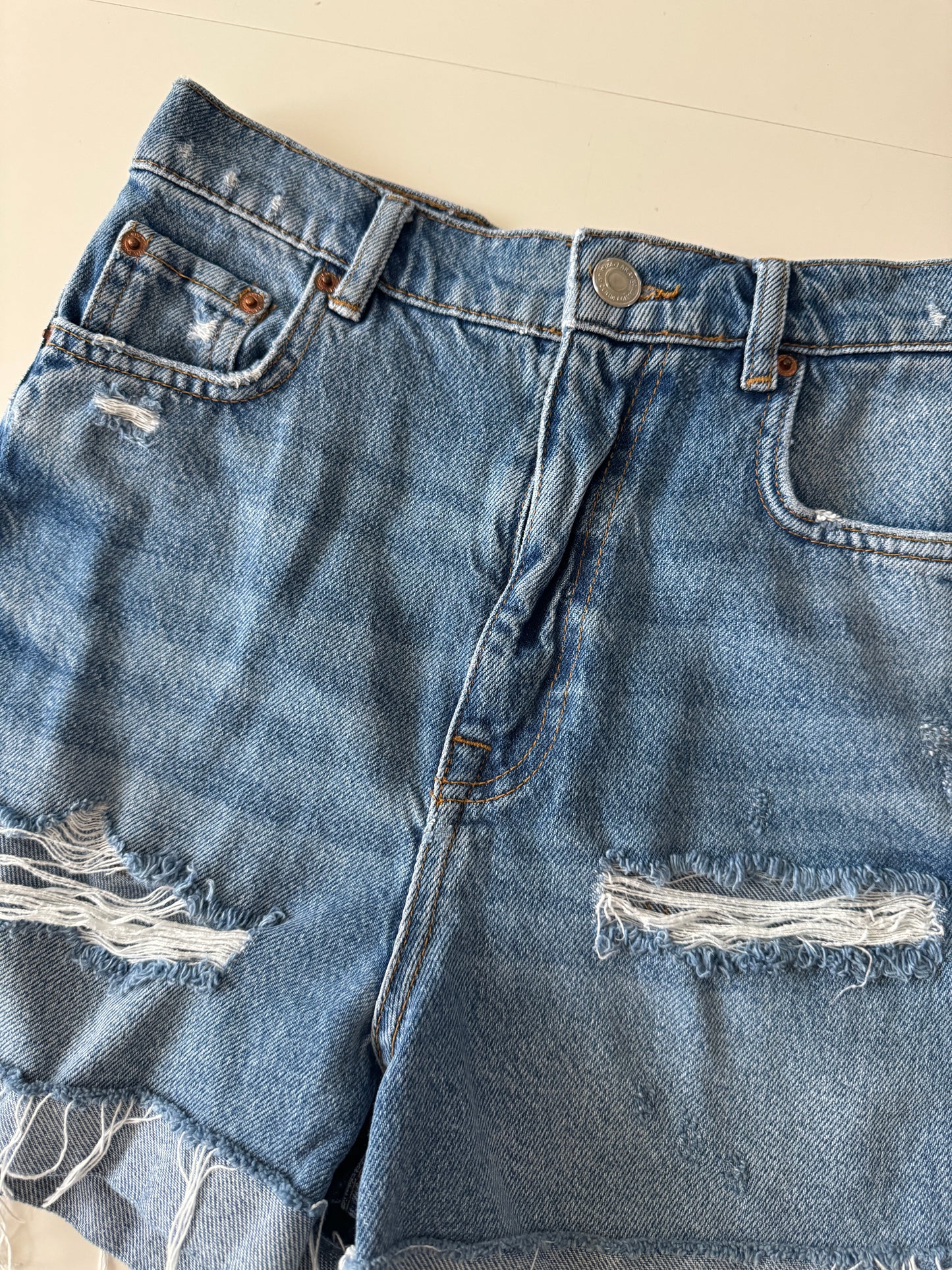 Shorts de mezclilla negros, Talla 24Mx, 2Usa, Mujer