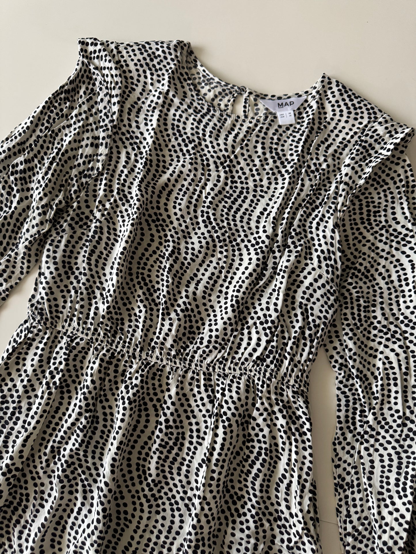 Vestido de lunares negros, Talla 8Mx, 40 Eur, Map, Mujer