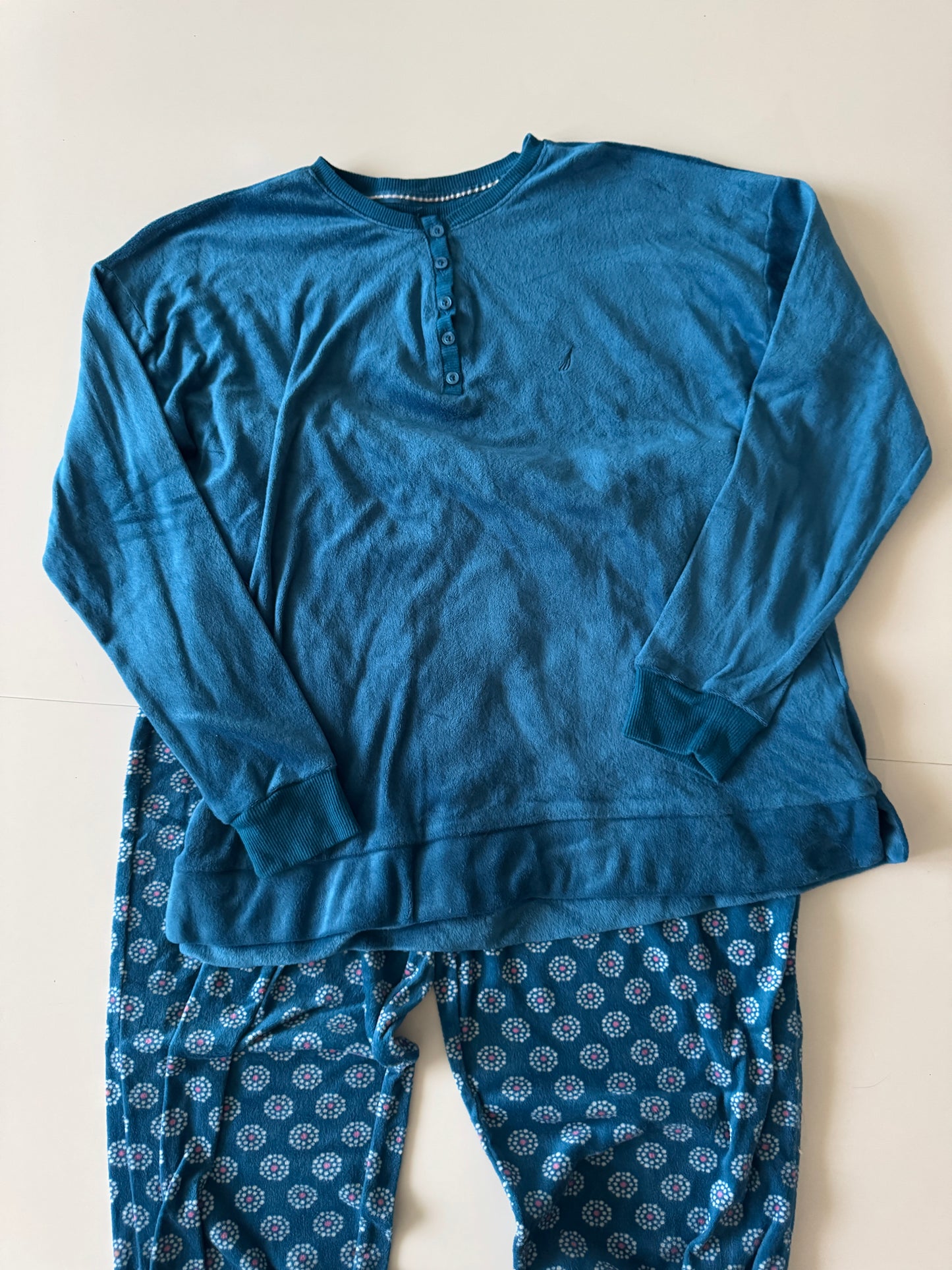 Set de pijama invernal color aqua, Talla M, Nautica, Mujer