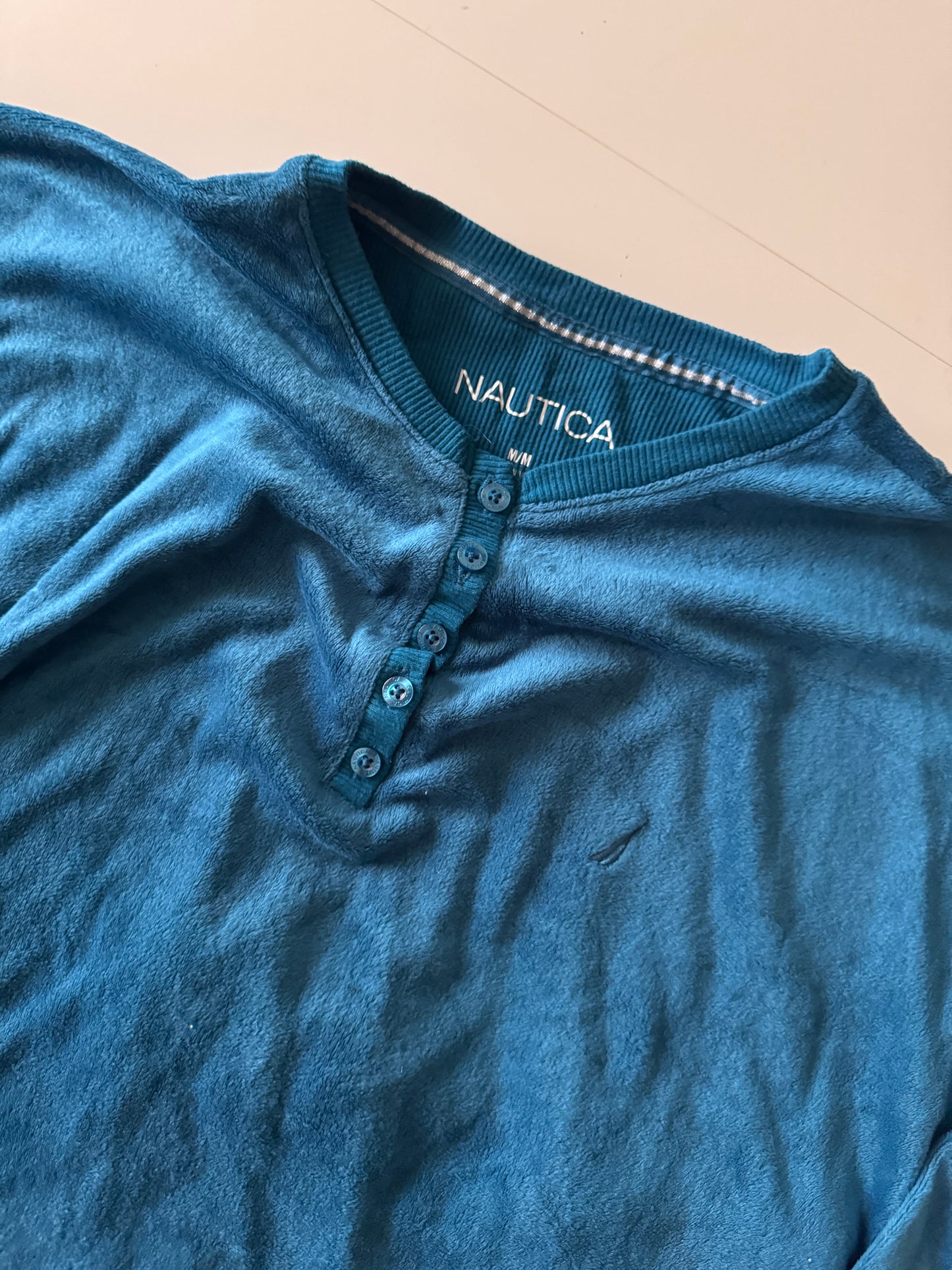 Set de pijama invernal color aqua, Talla M, Nautica, Mujer
