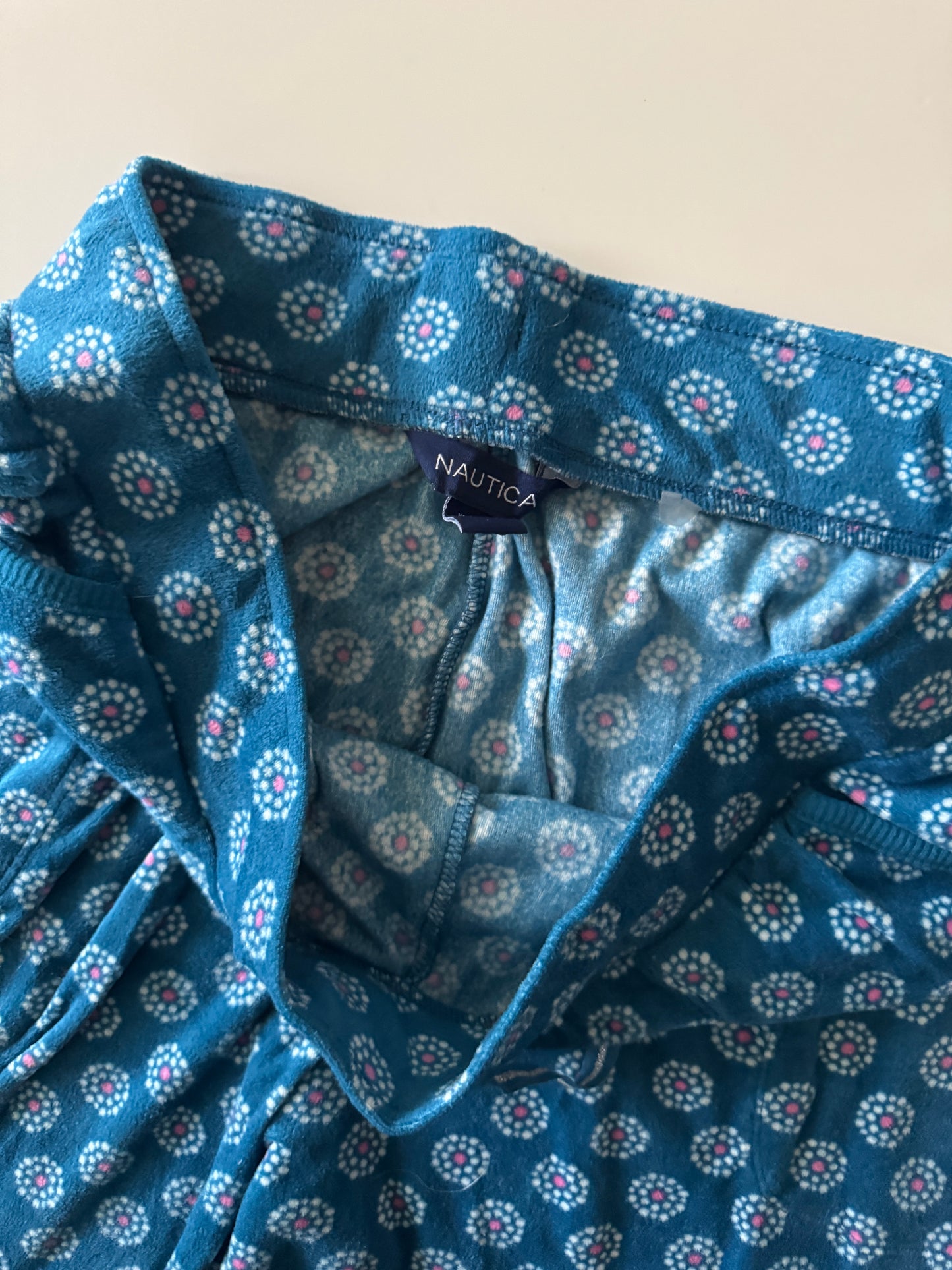 Set de pijama invernal color aqua, Talla M, Nautica, Mujer