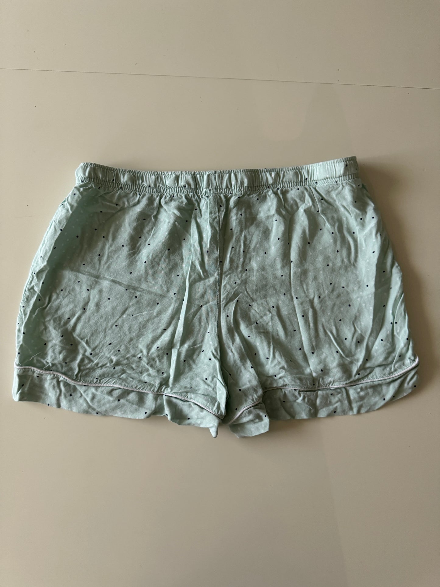 Shorts de pijamas verdes con lunares, Talla L, Weekend essentials, Mujer