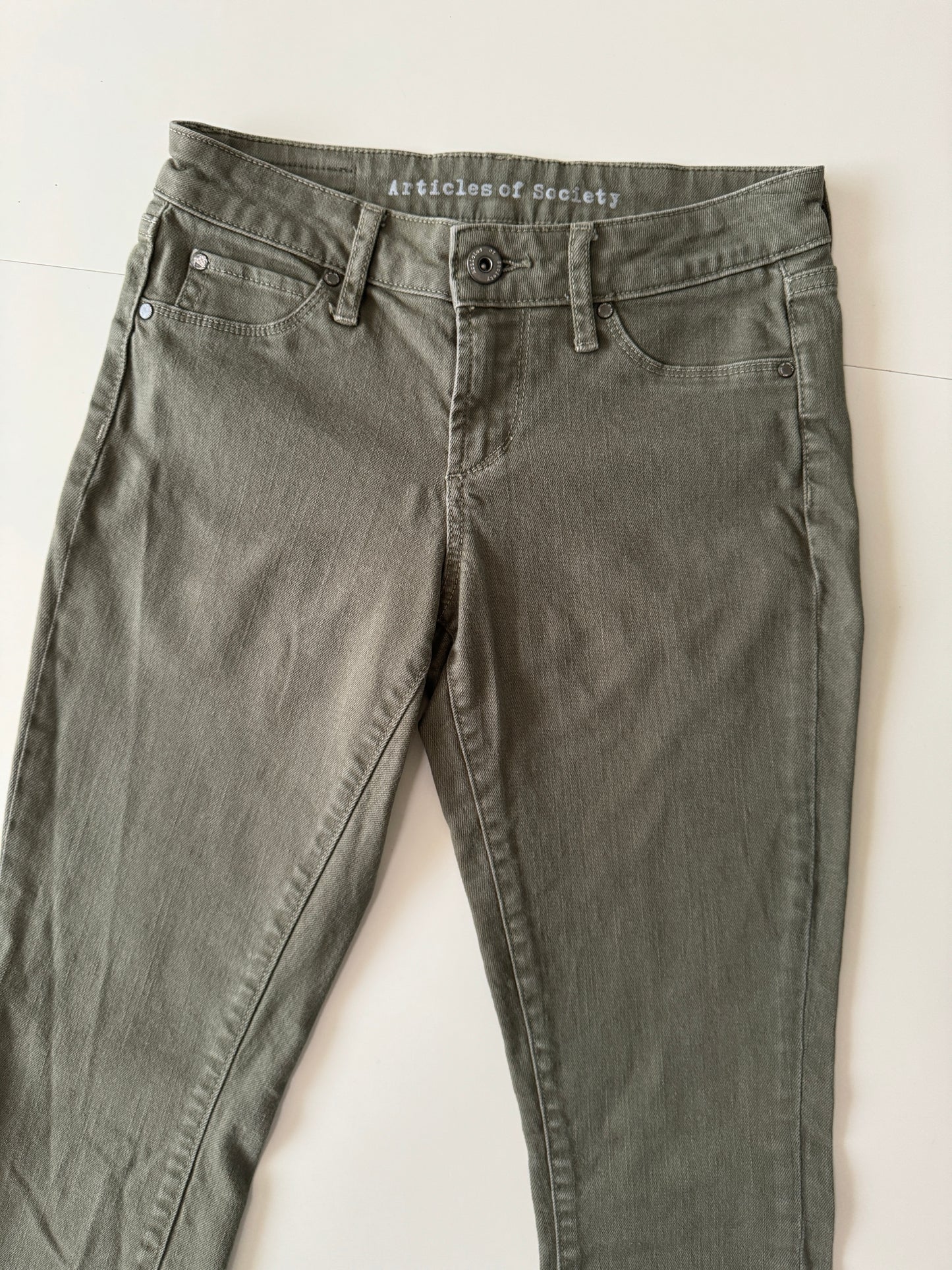 Skinny Jeans Verdes, Talla 24Mx, XS, Mujer