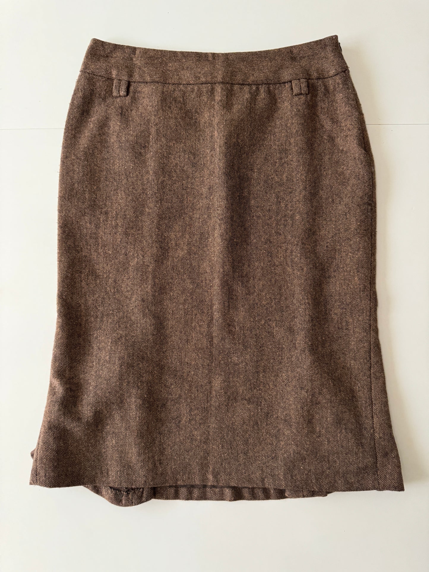 Falda de lana cafe, Talla 26Mx, 4Usa, Mujer