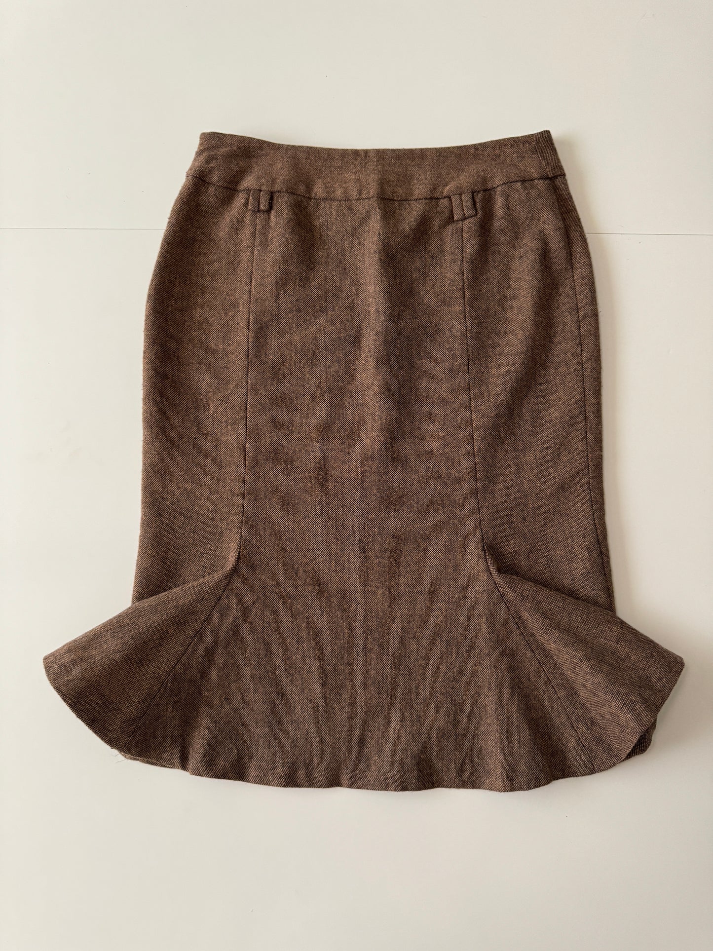 Falda de lana cafe, Talla 26Mx, 4Usa, Mujer