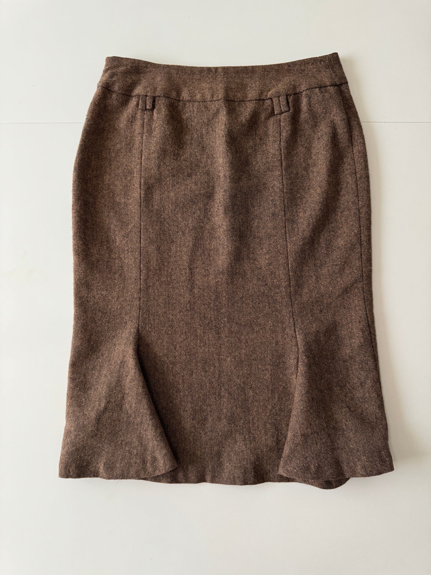 Falda de lana cafe, Talla 26Mx, 4Usa, Mujer