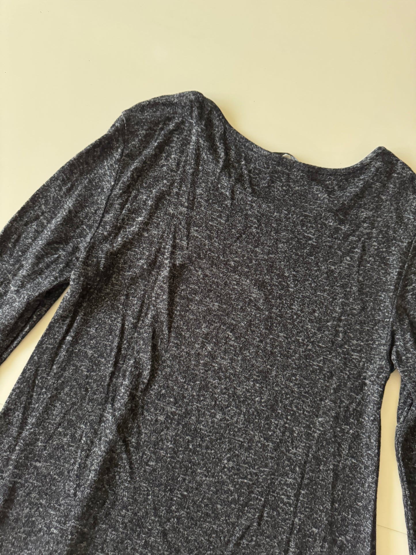 Vestido gris de punto, manga larga, Talla S, Stradivarius, Mujer