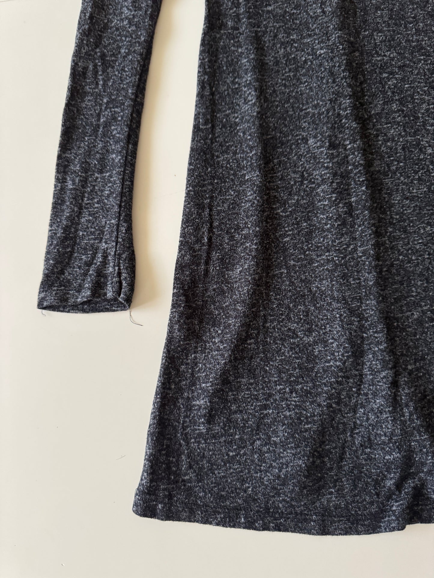 Vestido gris de punto, manga larga, Talla S, Stradivarius, Mujer