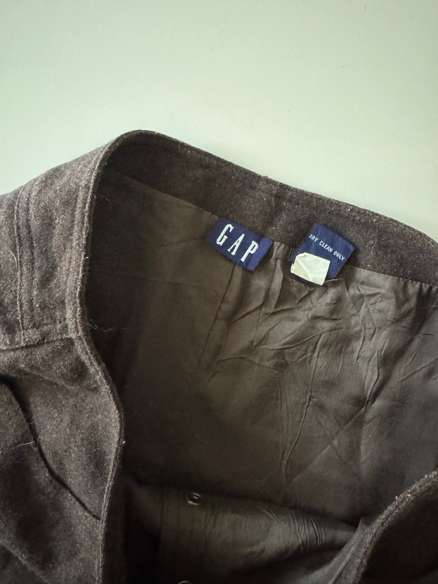 Mini falda cafe de lana, Talla 10, M/L, Gap, Mujer