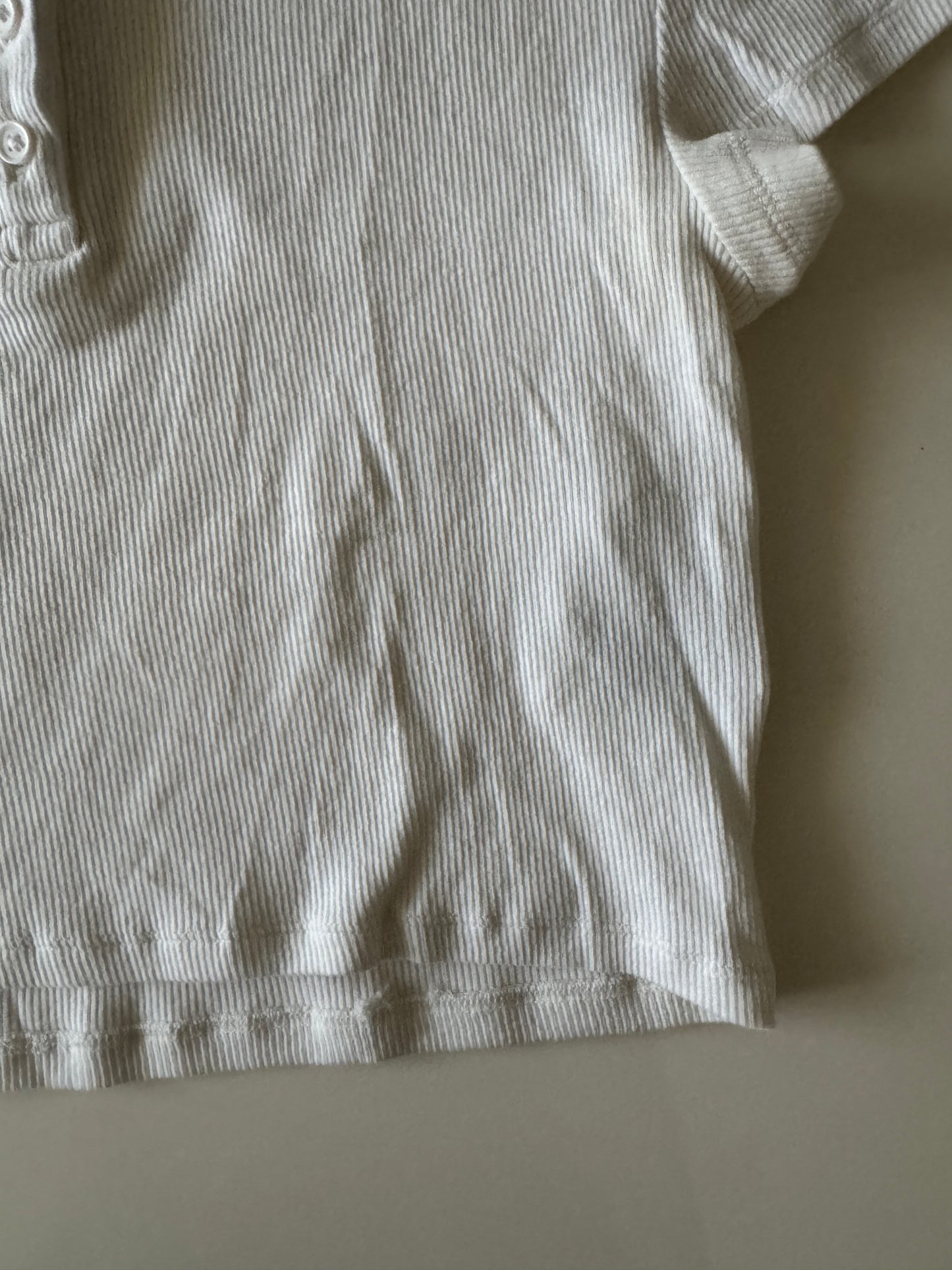 Crop blanco tejido, estilo polo, Talla L, Divided H&M, Mujer